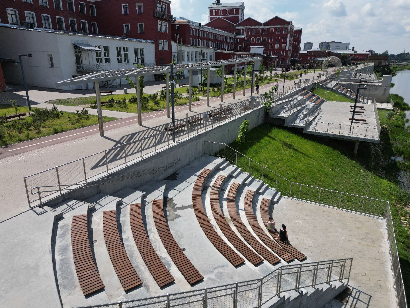 видео с коптера, орехово зуево, набережная, благоустройство,