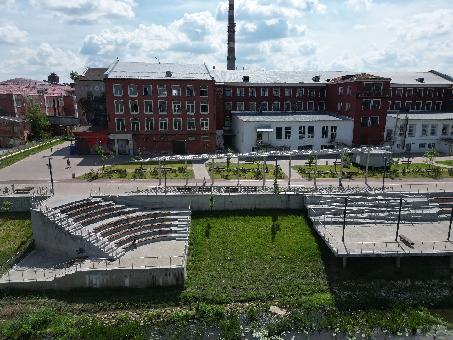 видео с коптера, орехово зуево, набережная, благоустройство,