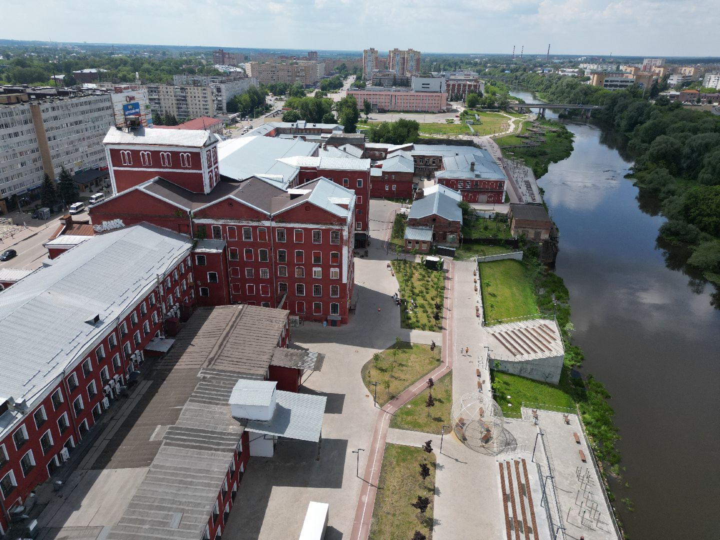 видео с коптера, орехово зуево, набережная, благоустройство,