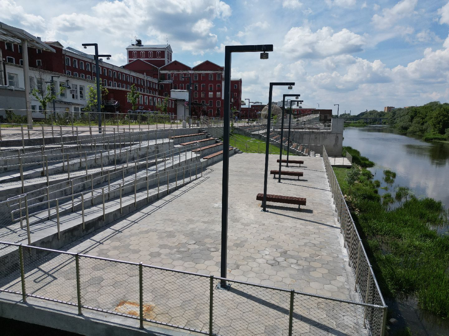 видео с коптера, орехово зуево, набережная, благоустройство,