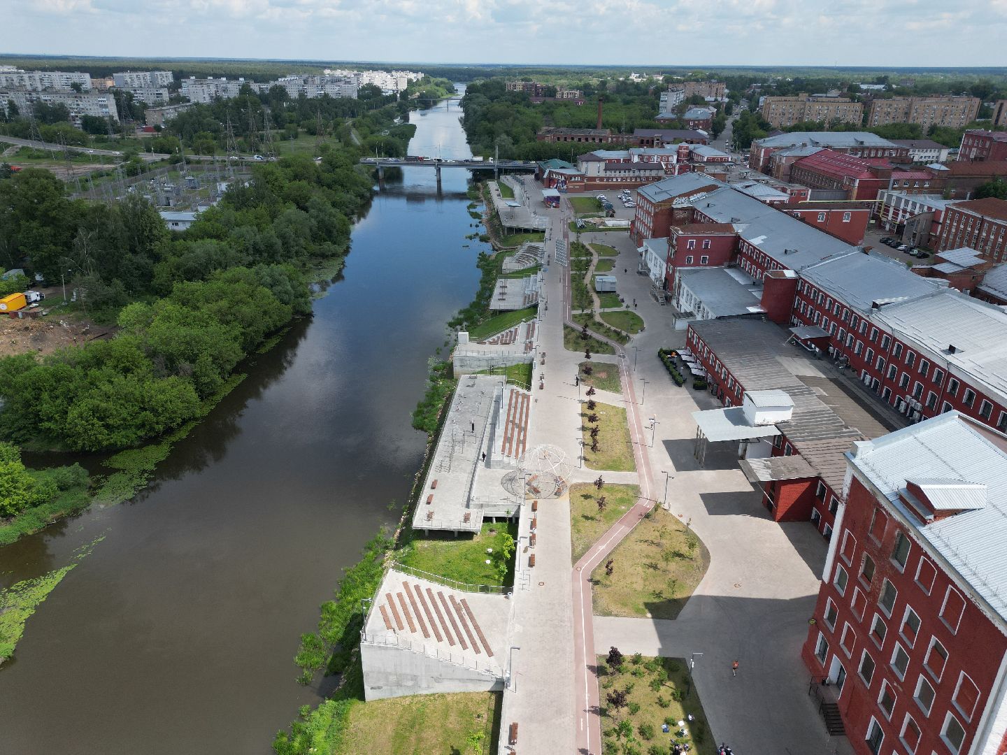 видео с коптера, орехово зуево, набережная, благоустройство,
