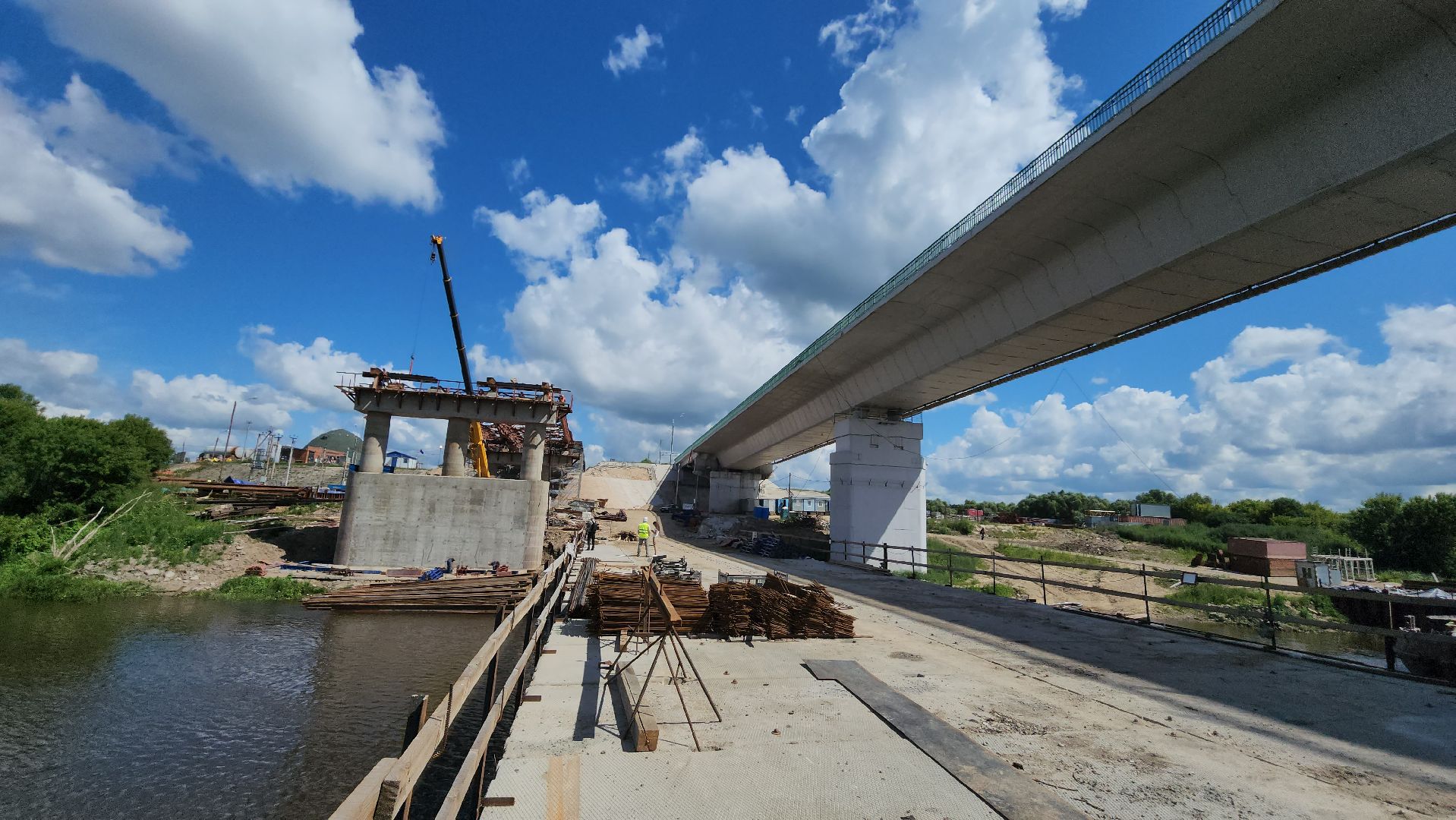 серпухов, мост через оку, трасса М2, схема движения, автомобили,