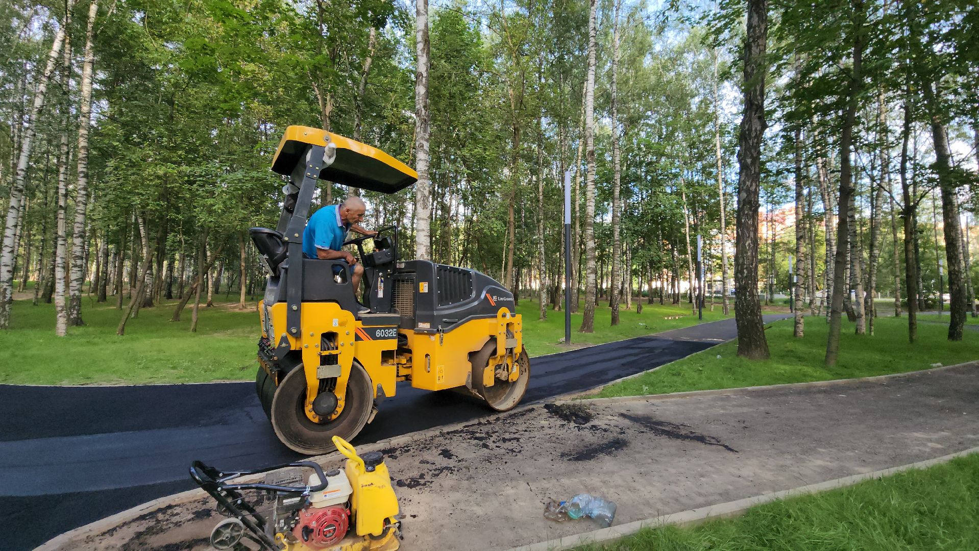 Асфальт, тропинка, дорога, Лобня,