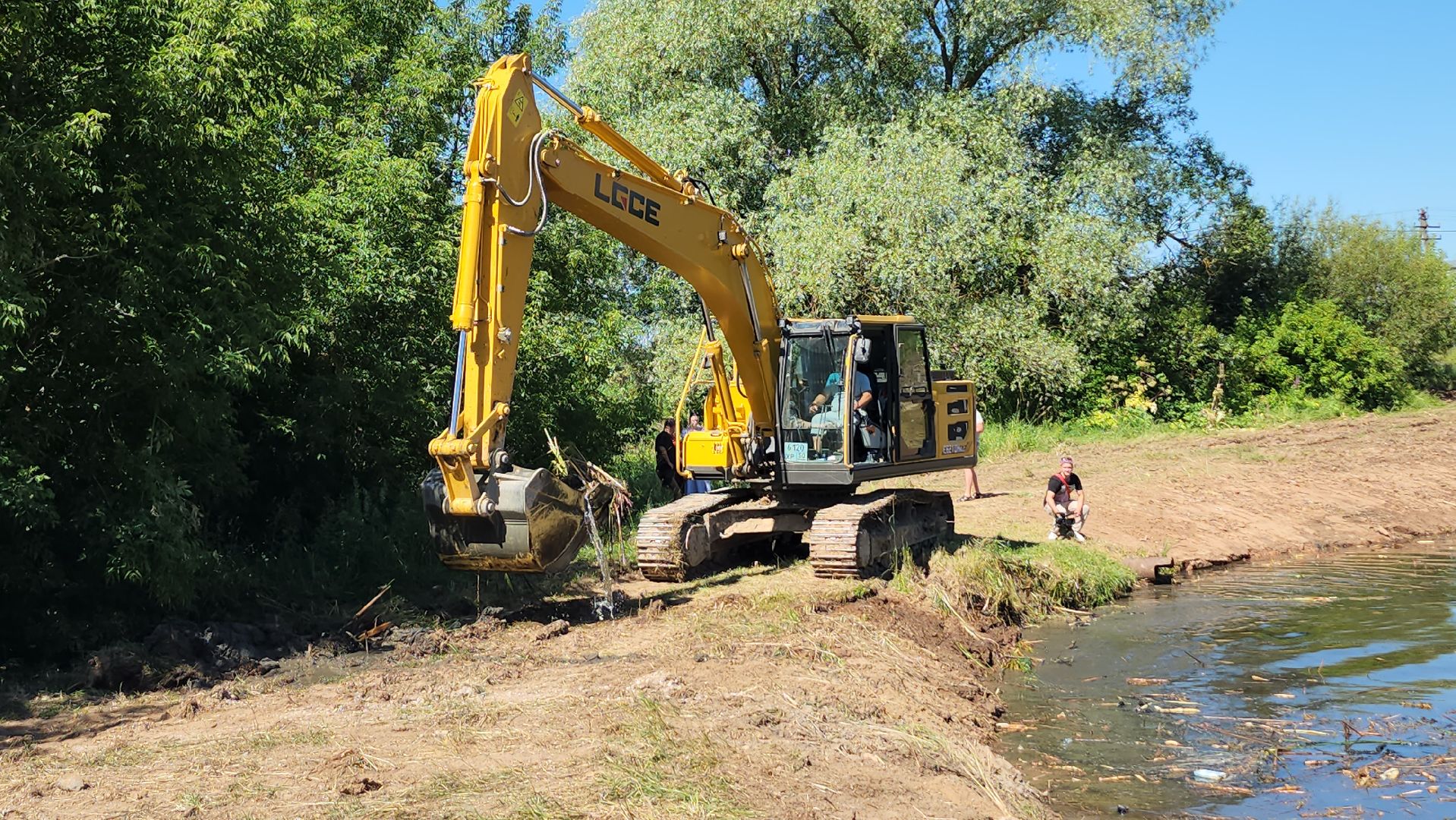серпухов, поселок мирный, расчистка пруда, экология,