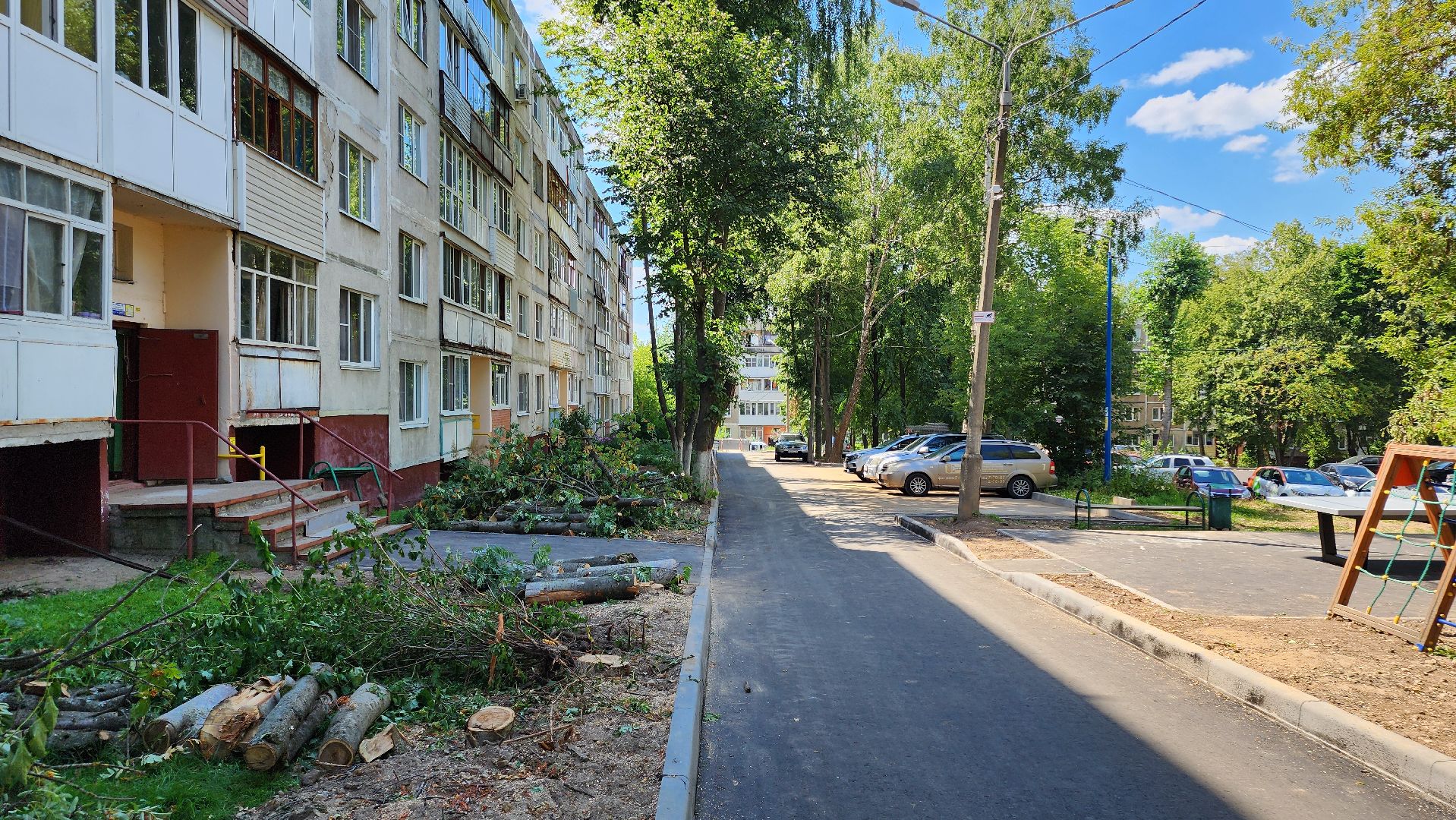 кашира, комплексное благоустройство дворов, улица победы, входные группы, парковка, асфальт, настольный теннис, тротуар, бортовой камень,