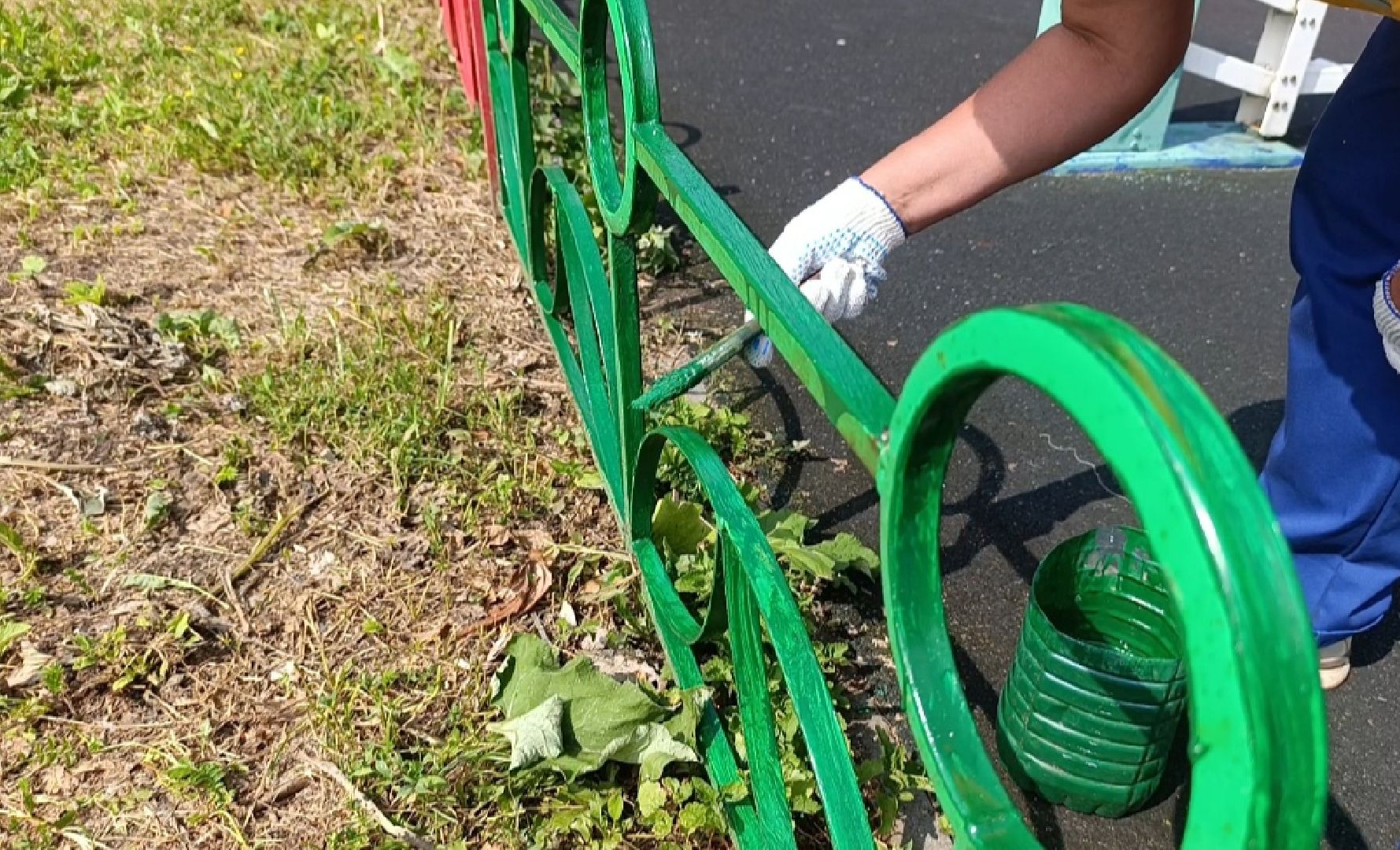 Бронницы, МБУ Благоустройство, Покраска детских игровых площадок, благоустройство 2024,