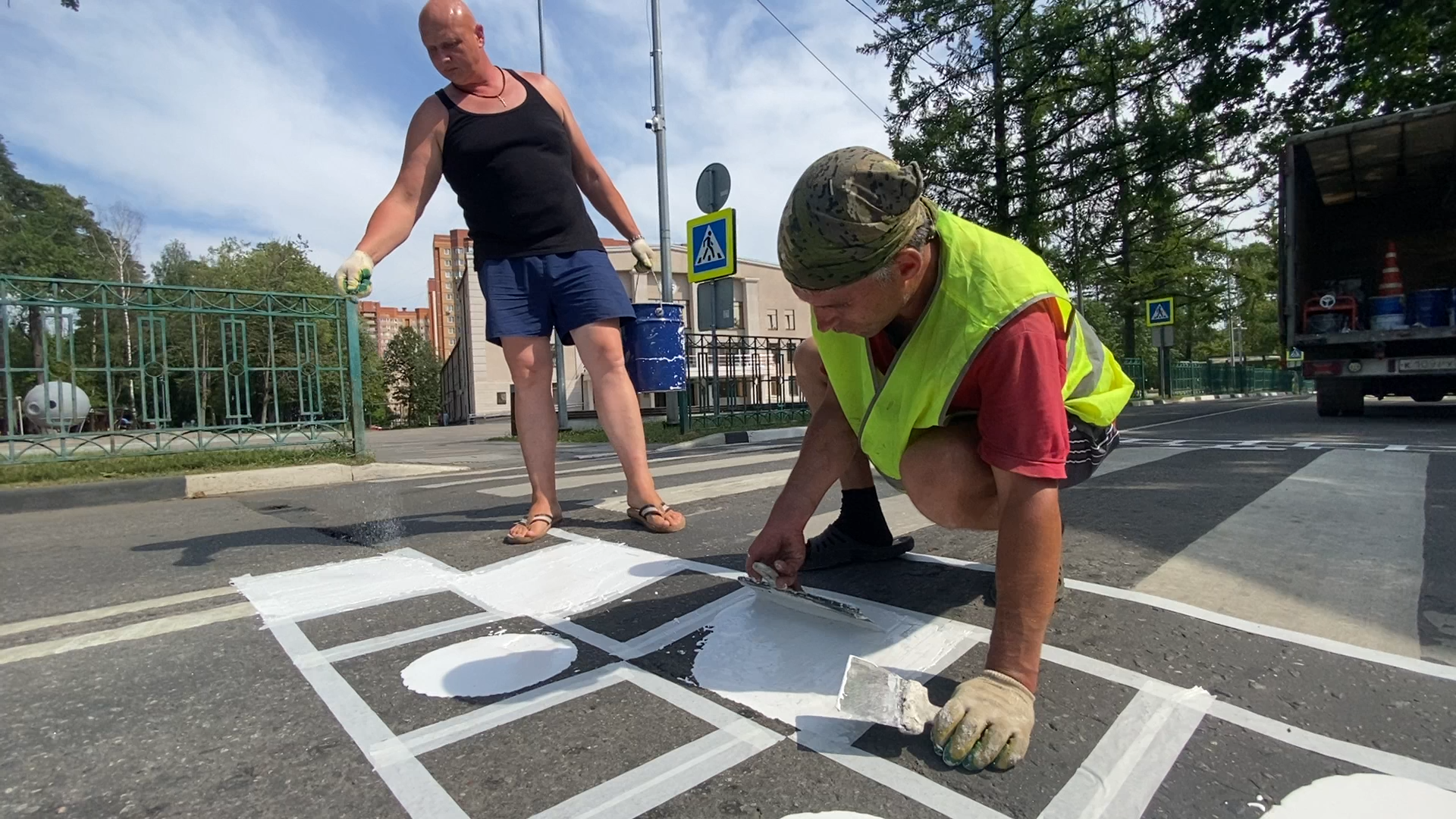 ИДН на дорогах, лежачий полицейский,дороги на Власихе, Нанесение разметки на дорогу, разметка дороги,