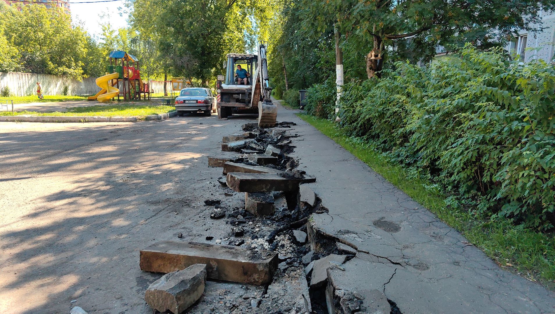 благоустройство, тротуар, бордюр, парковка, щёлково,
