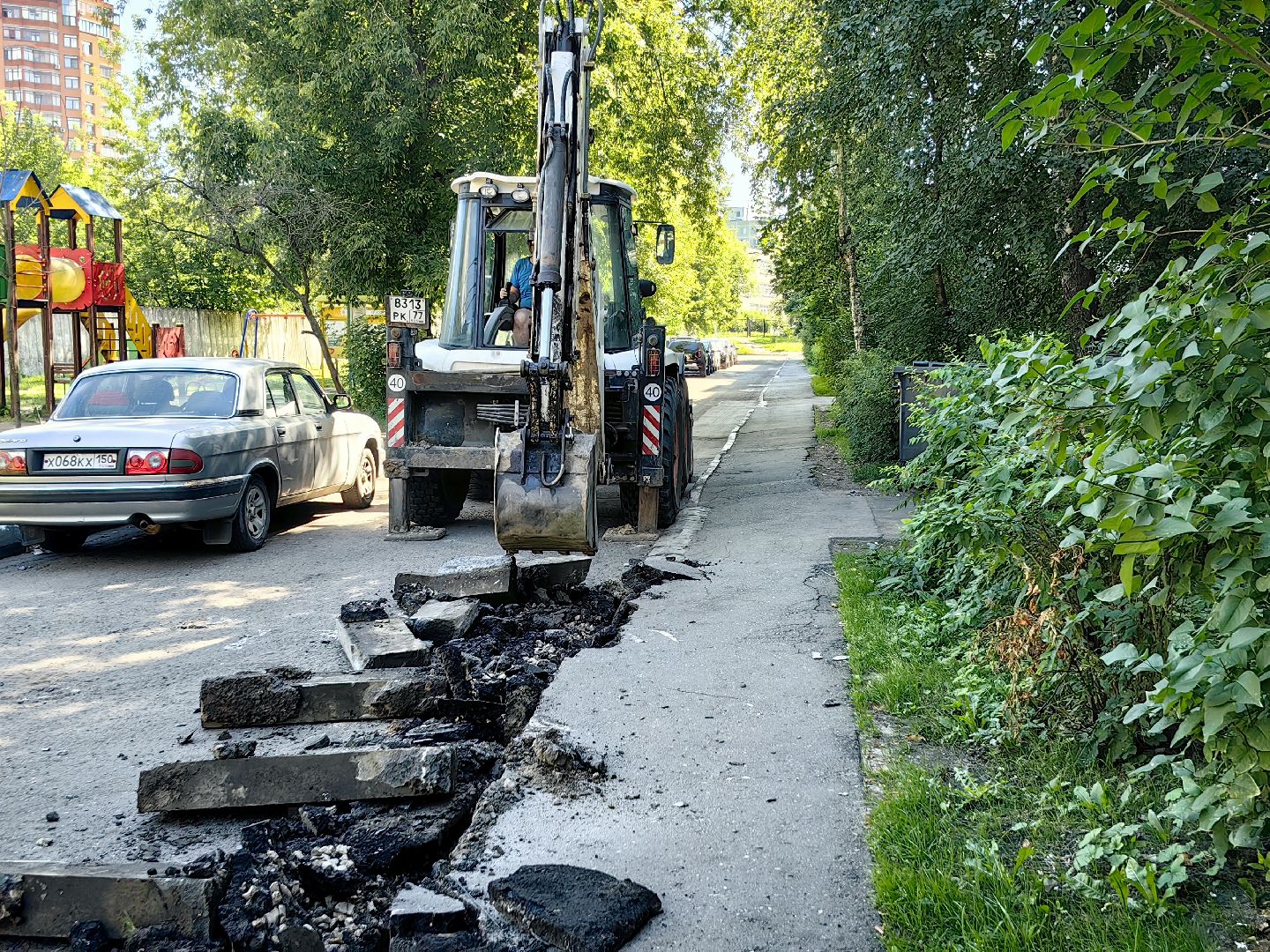 благоустройство, тротуар, бордюр, парковка, щёлково,