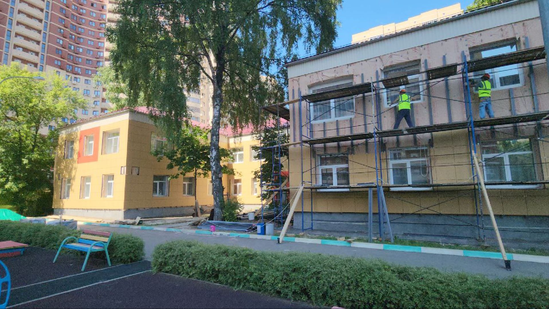 Люберцы, детский сад, ремонт фасада,