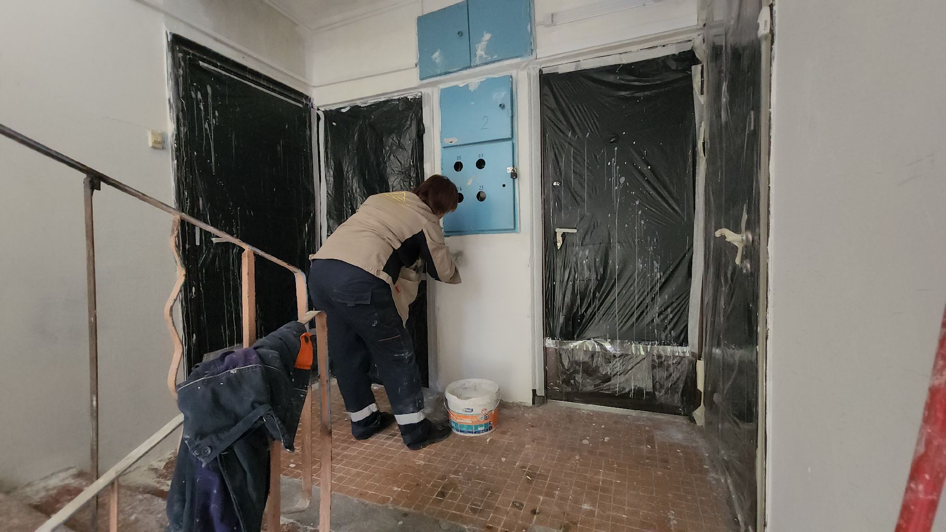 серпухов, улица центральная, косметический ремонт подъездов, программа софинансирования, малярные работы, управляющая компания, добрый дом,