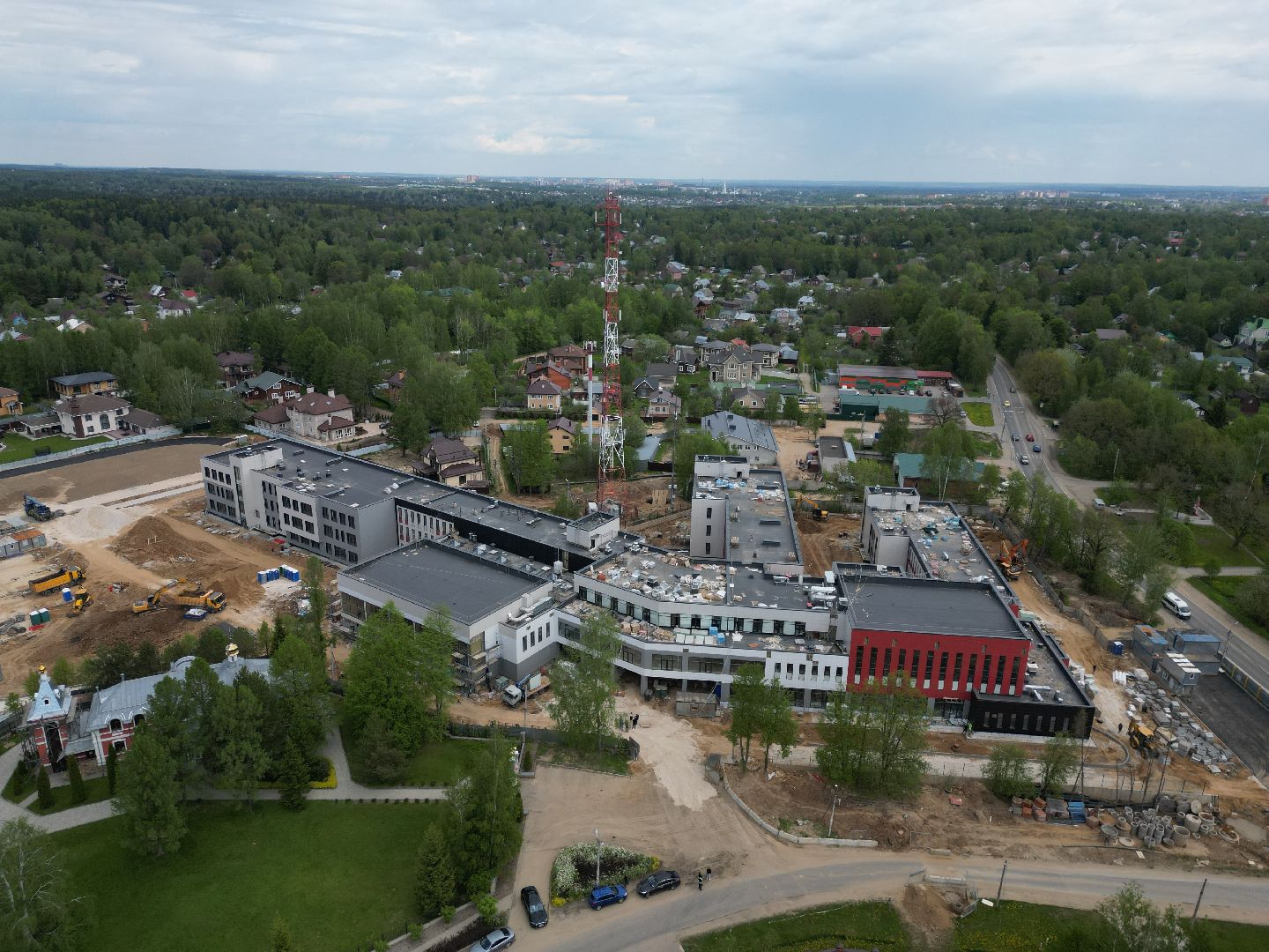 видео с коптера, лицей, сергиев посад,