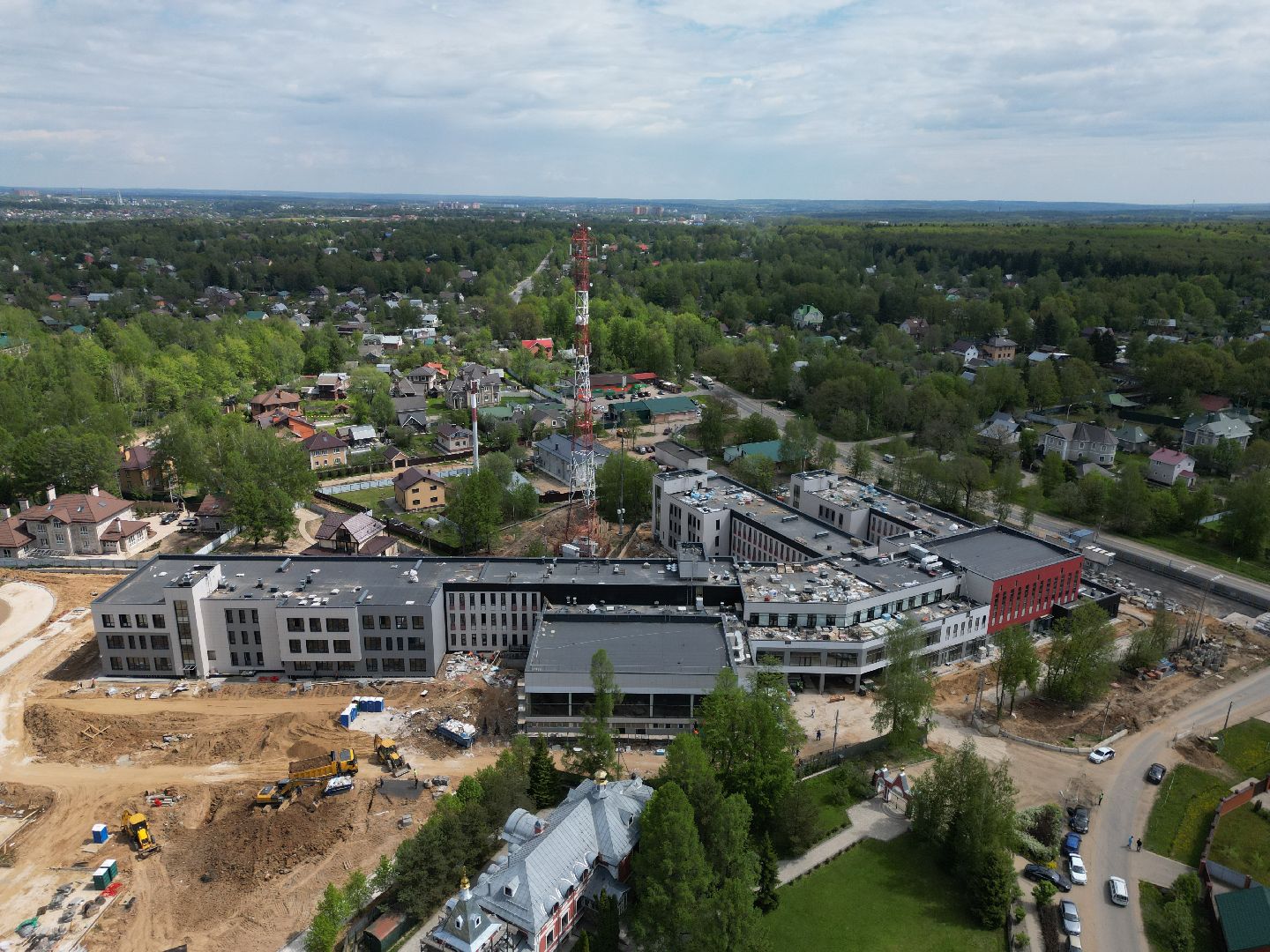 видео с коптера, лицей, сергиев посад,