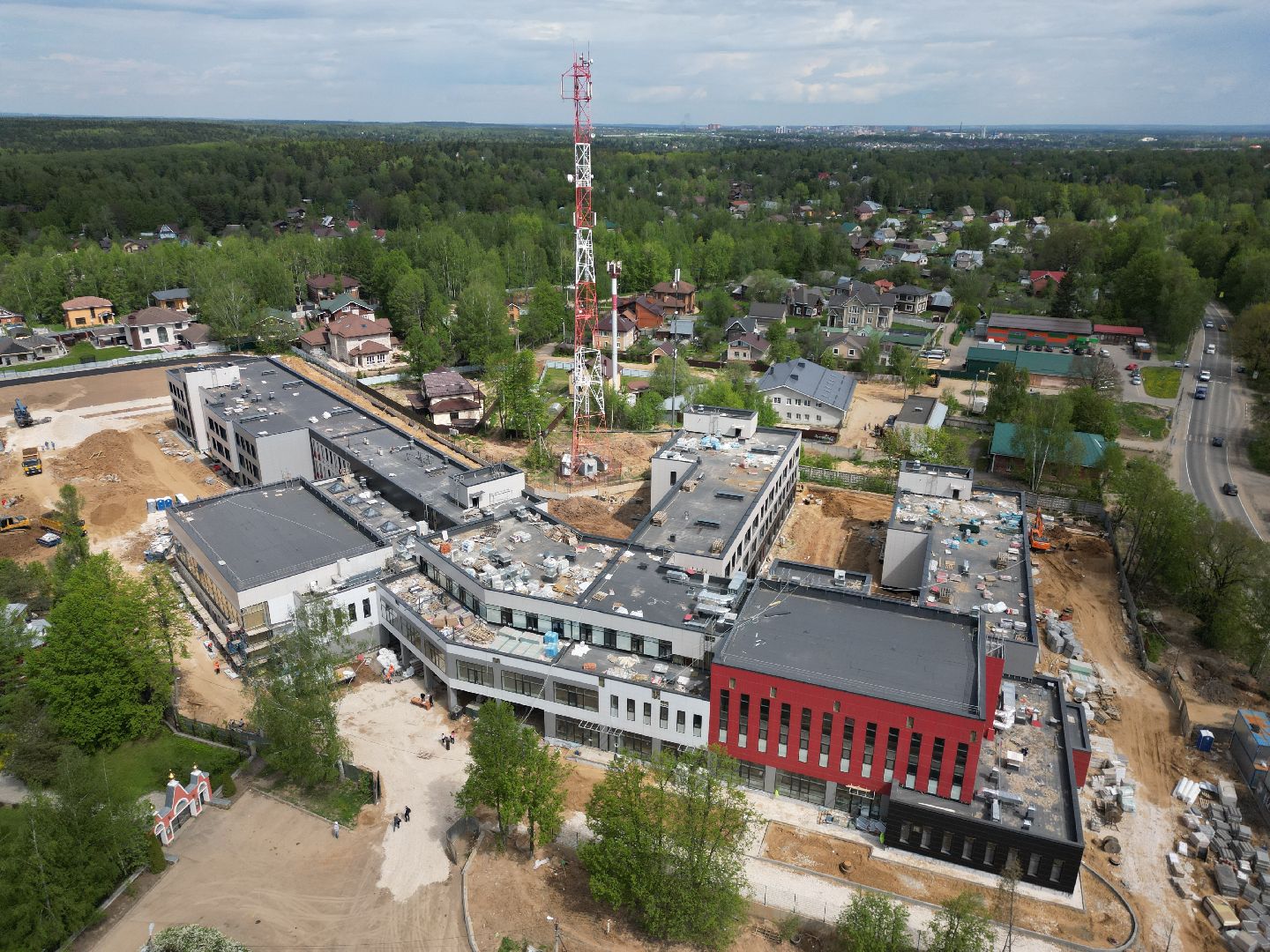 видео с коптера, лицей, сергиев посад,