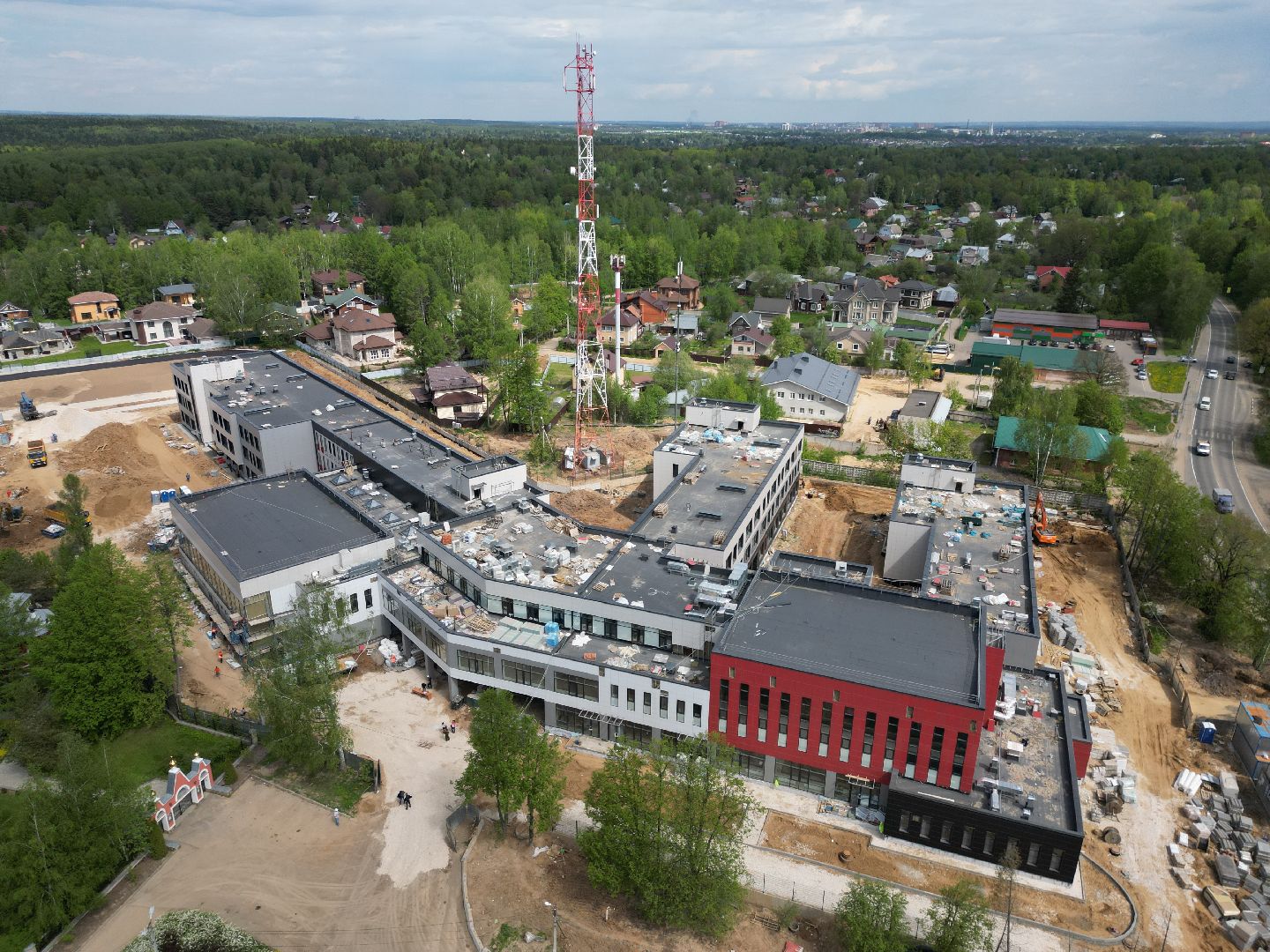 видео с коптера, лицей, сергиев посад,