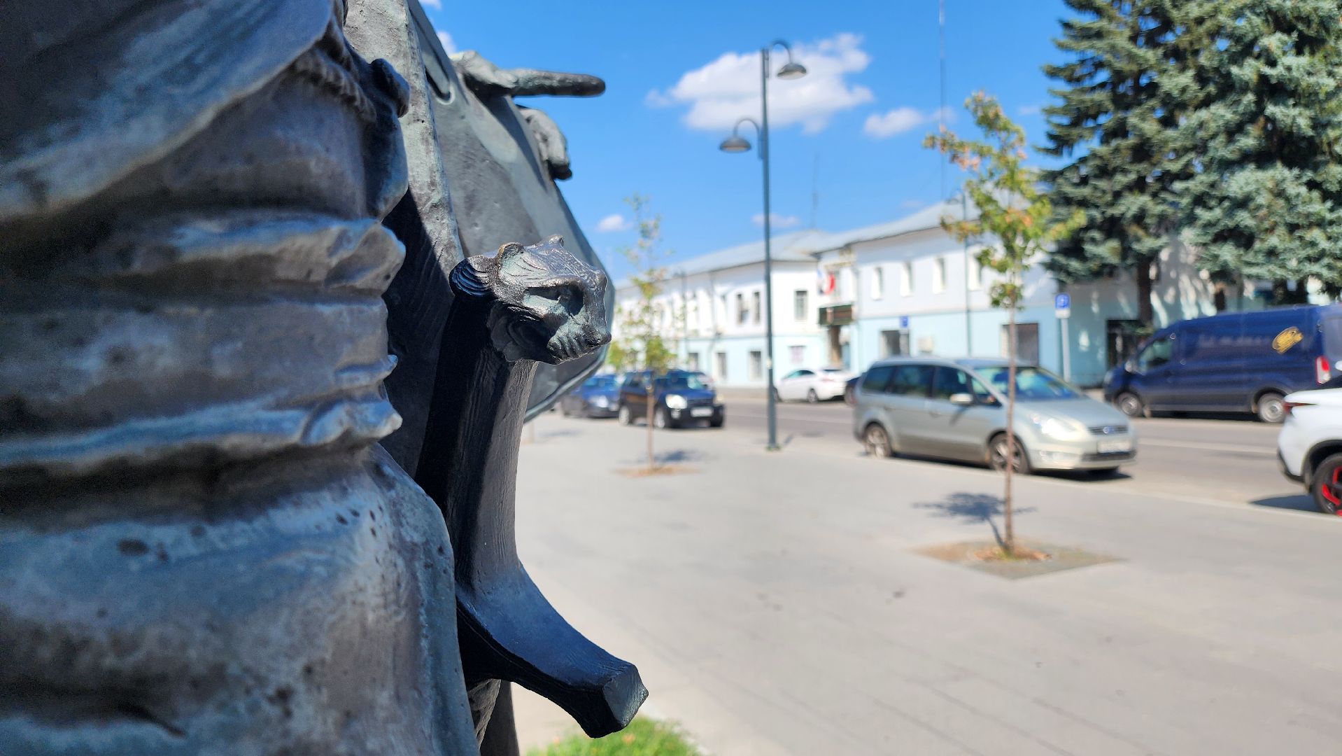 кашира, пешеходная зона, благоустройство, озеленение, липа, деревья, стрелец,