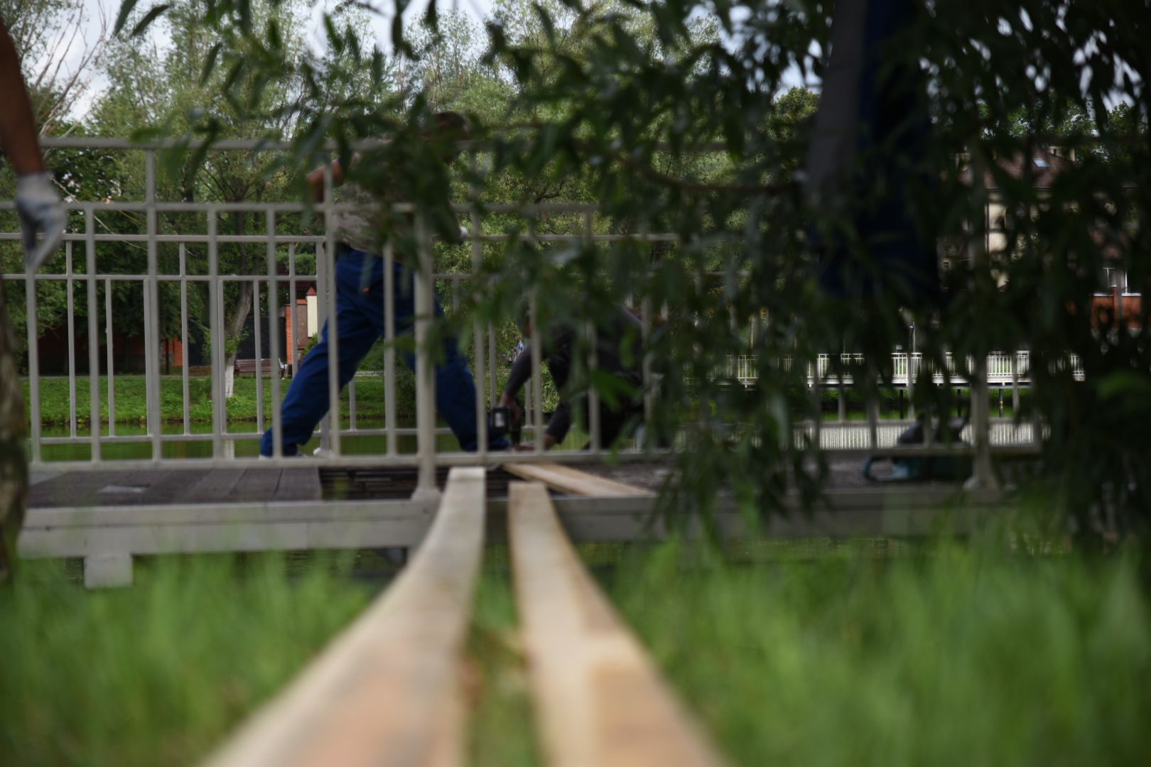 Бронницы, Благоустройство, Ремонт моста, Ремонт моста на Кожурновском пруду,