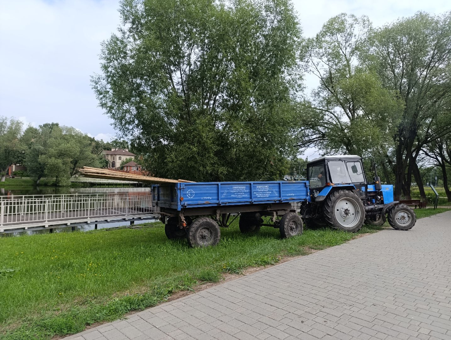 Бронницы, Благоустройство, Ремонт моста, Ремонт моста на Кожурновском пруду,
