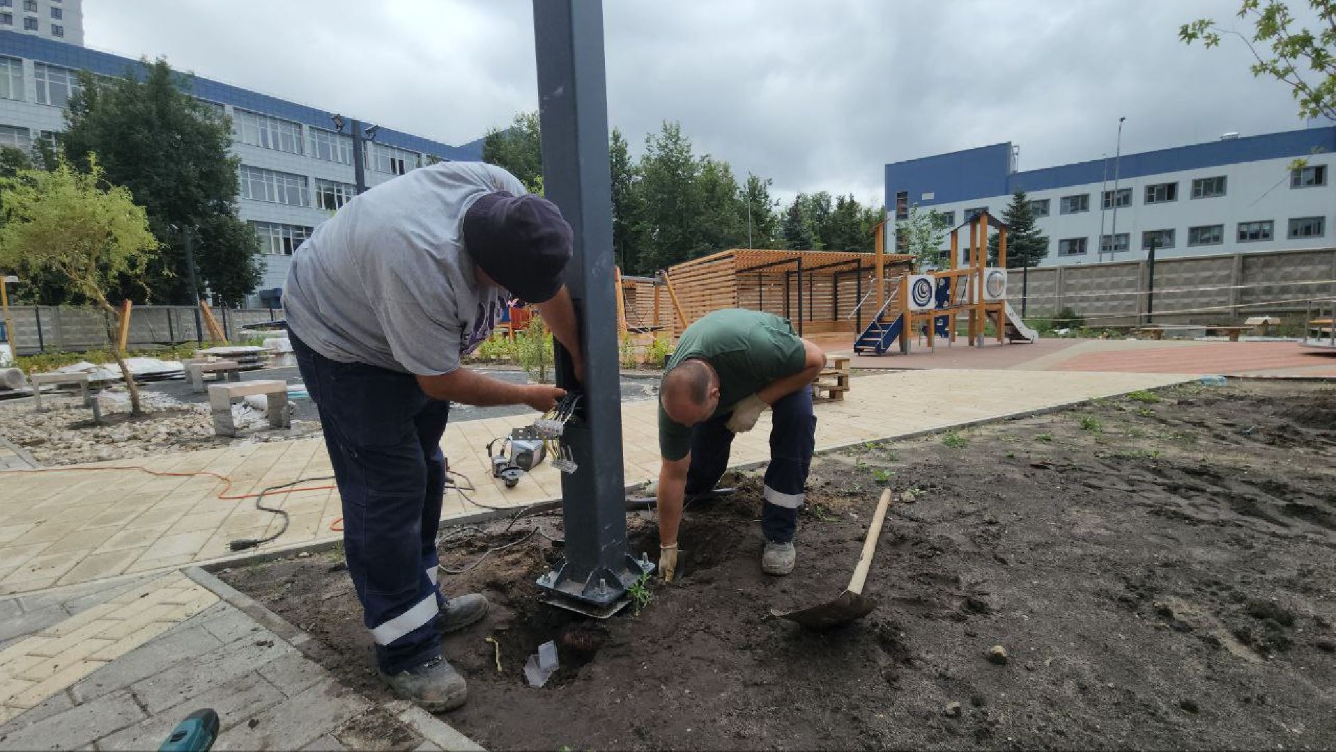 люберцы, новый детский сад, вентилируемый фасад, строители,