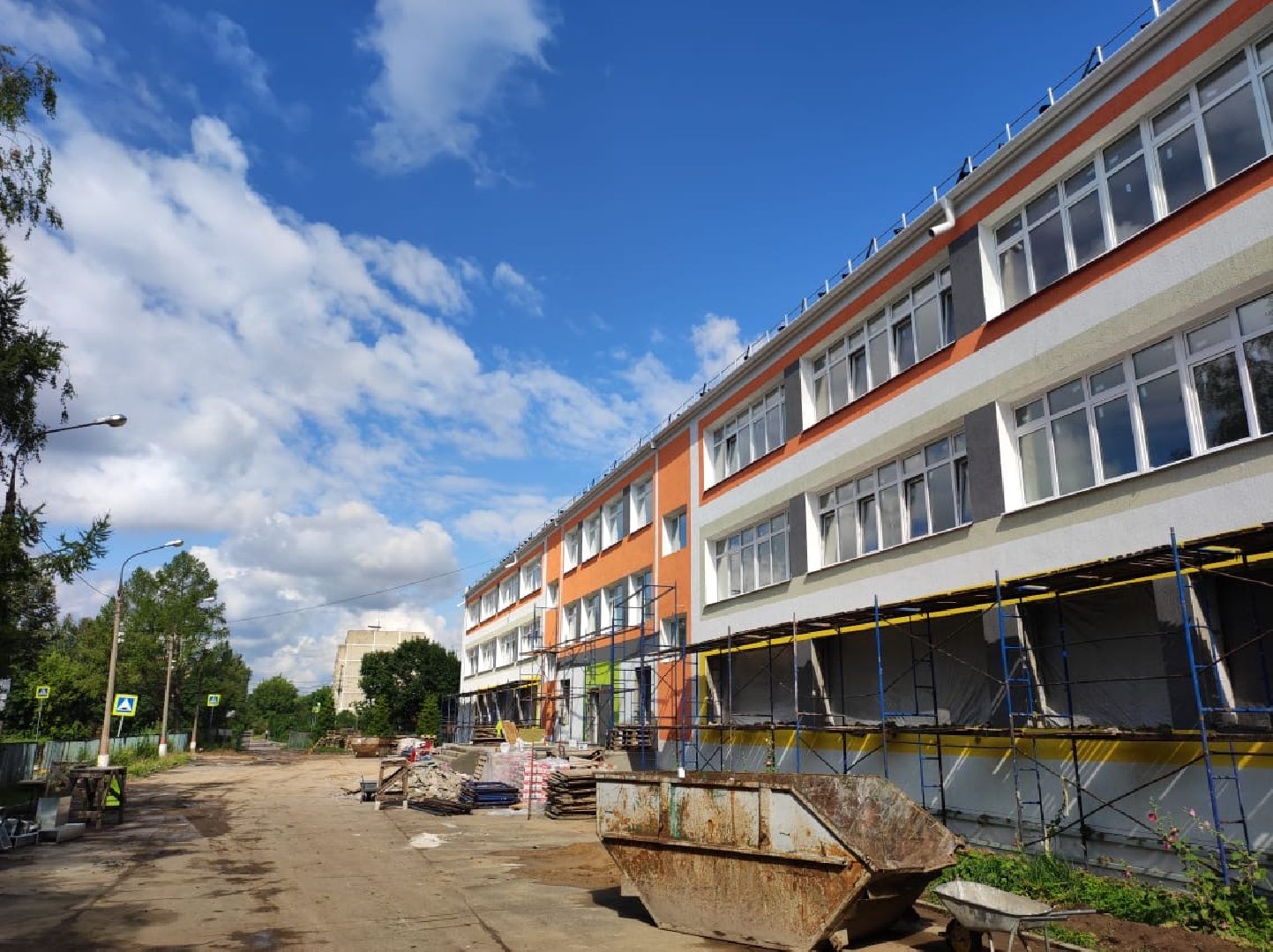 Строительство, Новая школа, Домодедово, Подмосковье, Село Красный путь, образование, образование в подмосковье,