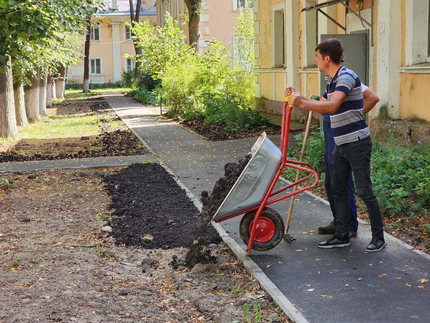 Чехов, улица Чехова, двор, дворовая территория, комплексное благоустройство, проезды, тротуар, детская площадка, освещение, парковка, формирование комфортной городской среды, глава округа Михаил Собакин,