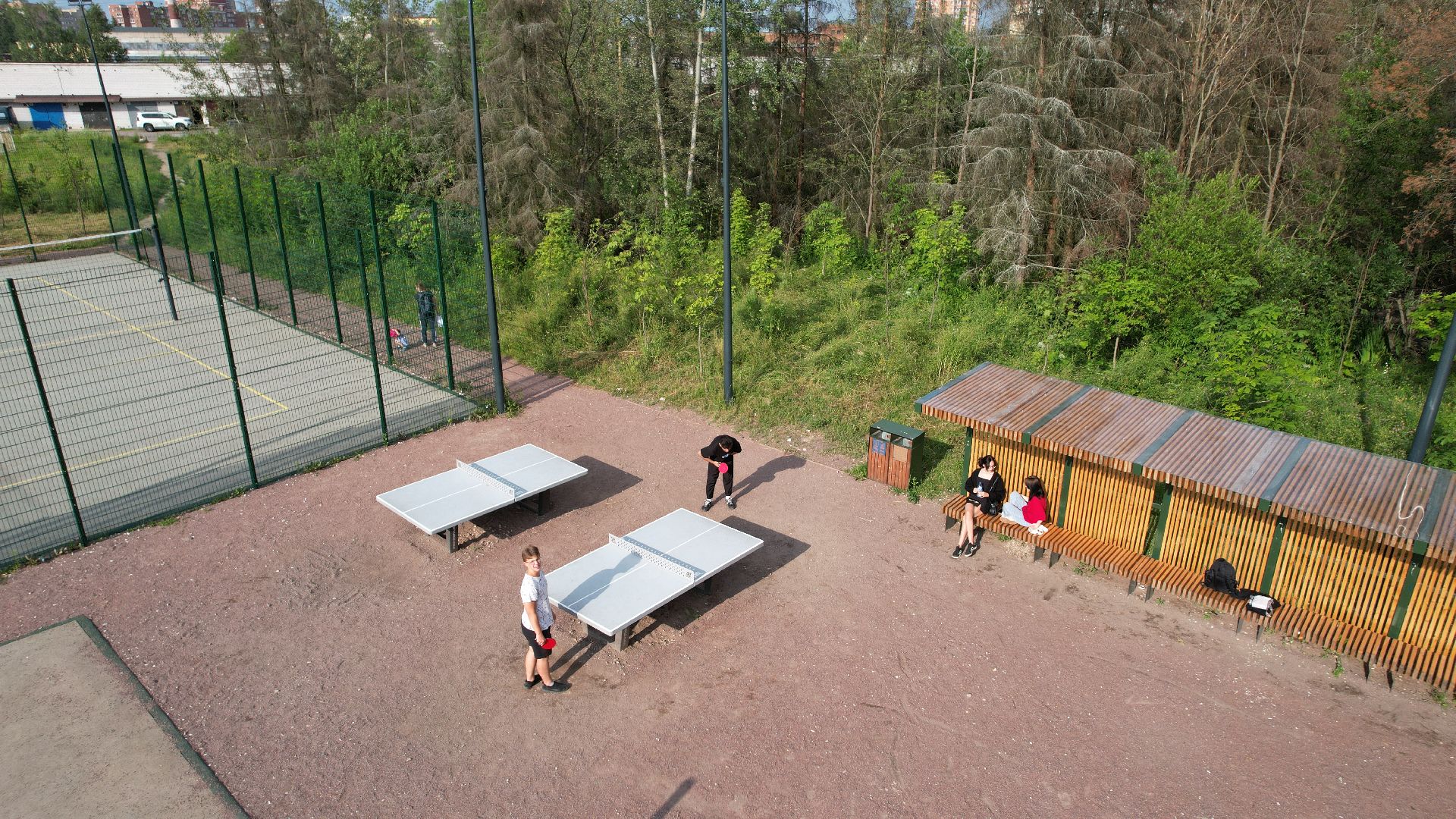 видео с коптера, парк, лобня,