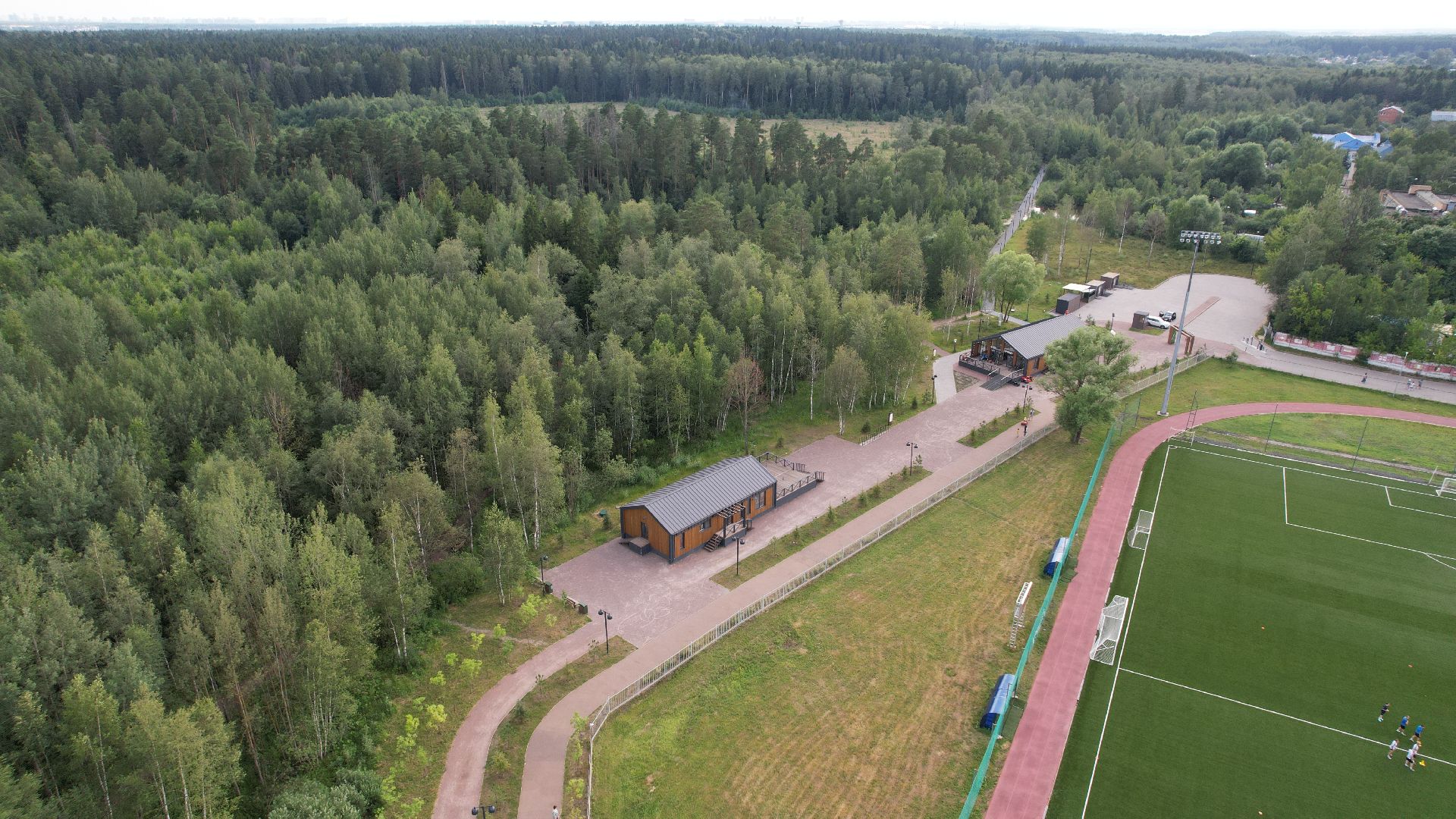 видео с коптера, парк, лобня,