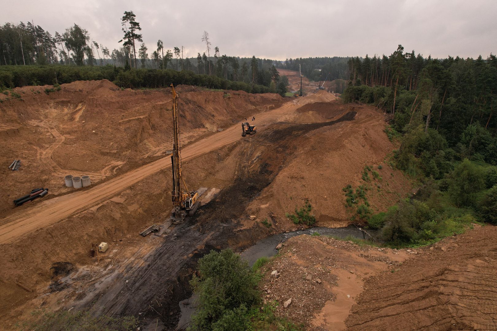видео с коптера, дорога, истра, развязка,