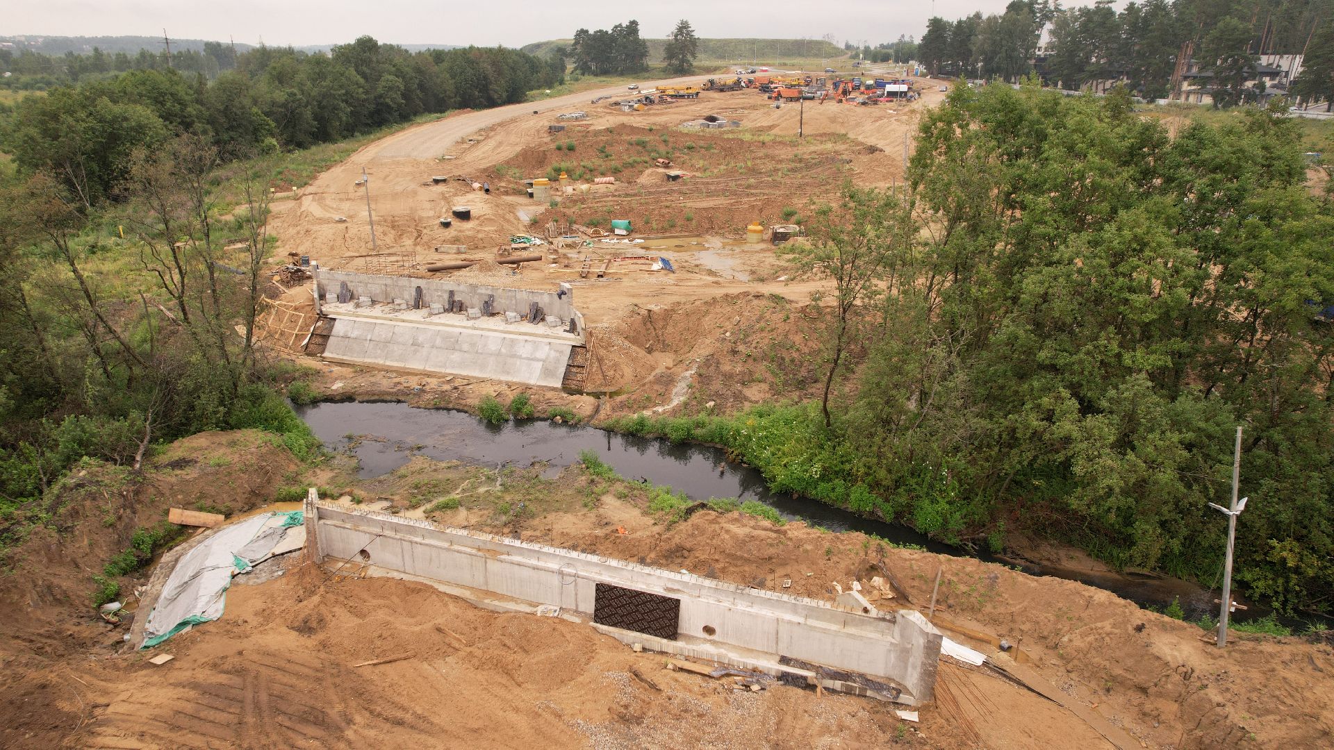 видео с коптера, дорога, истра, развязка,