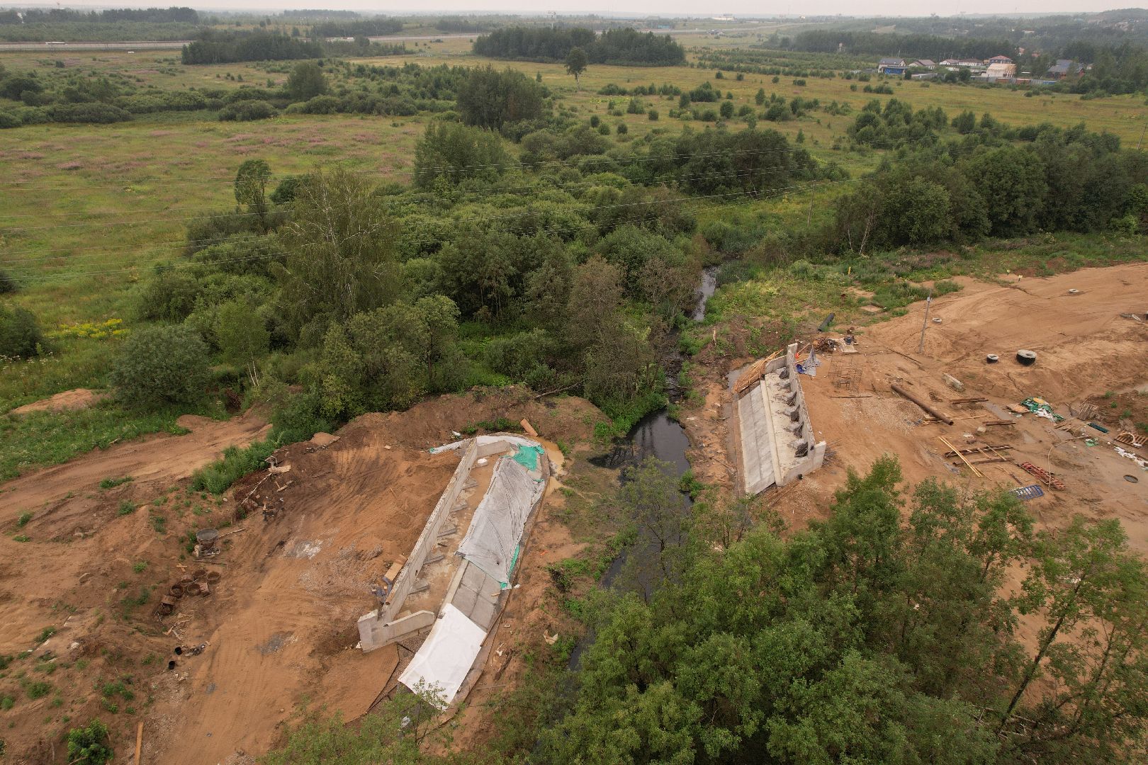 видео с коптера, дорога, истра, развязка,