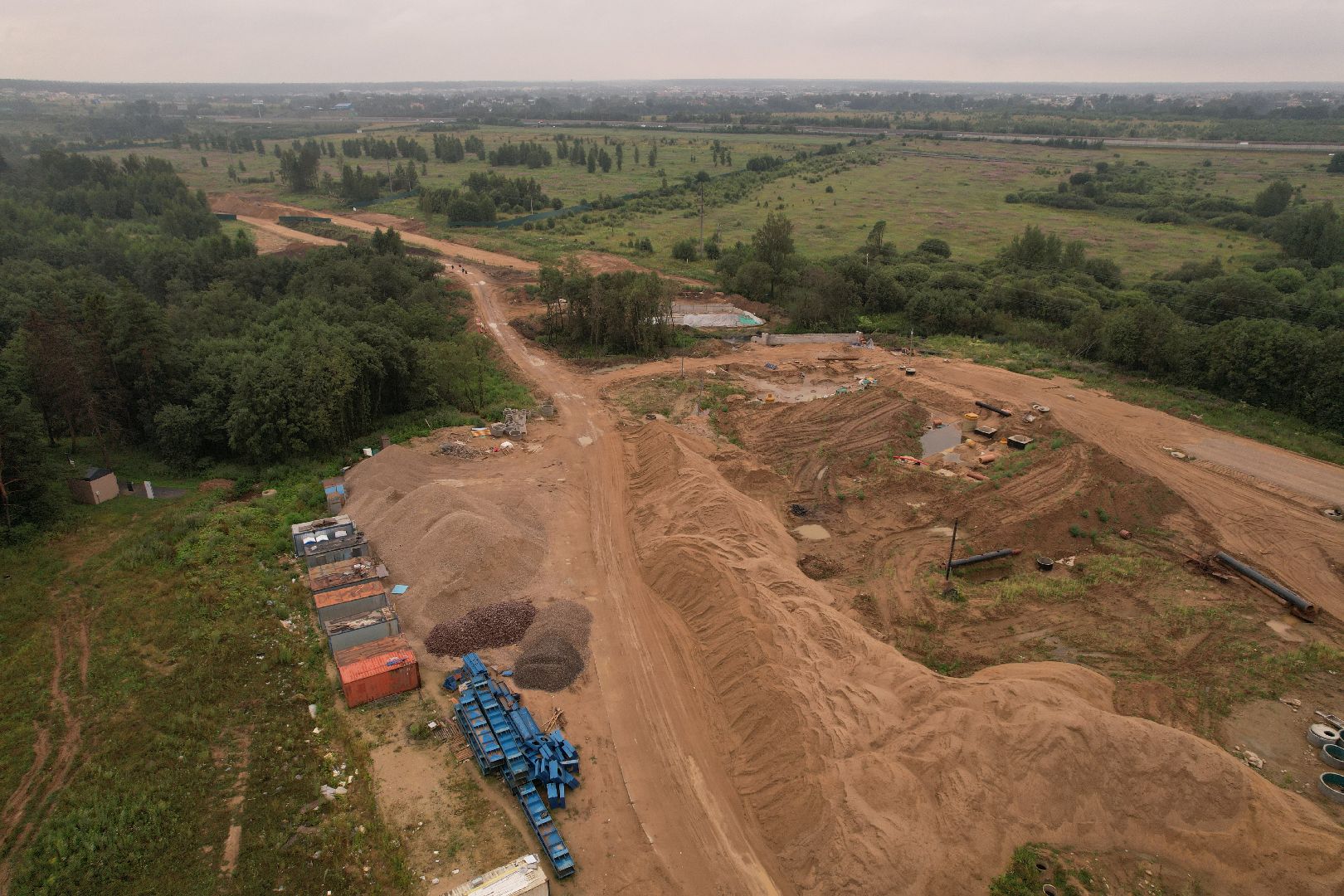 видео с коптера, дорога, истра, развязка,