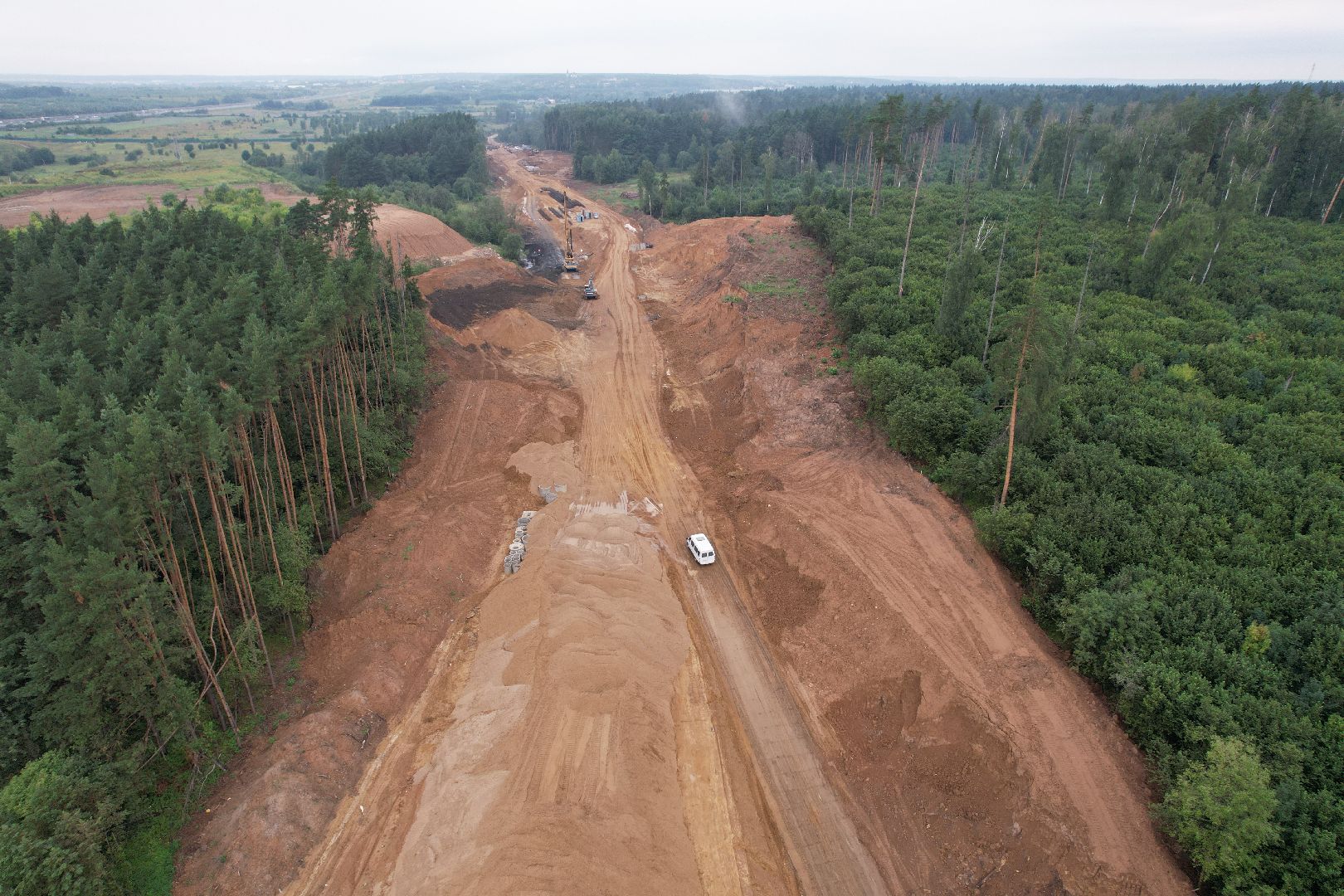 видео с коптера, дорога, истра, развязка,