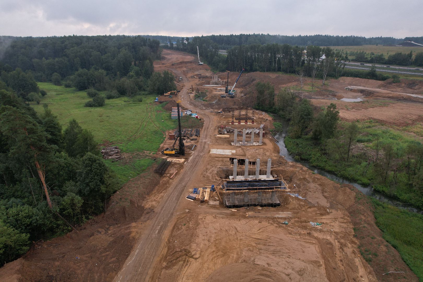 видео с коптера, дорога, истра, развязка,