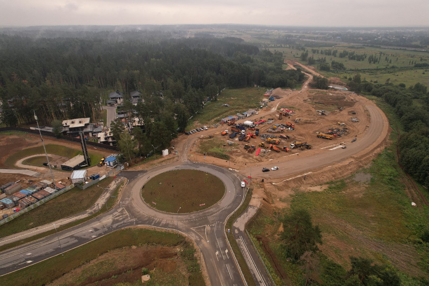 видео с коптера, дорога, истра, развязка,