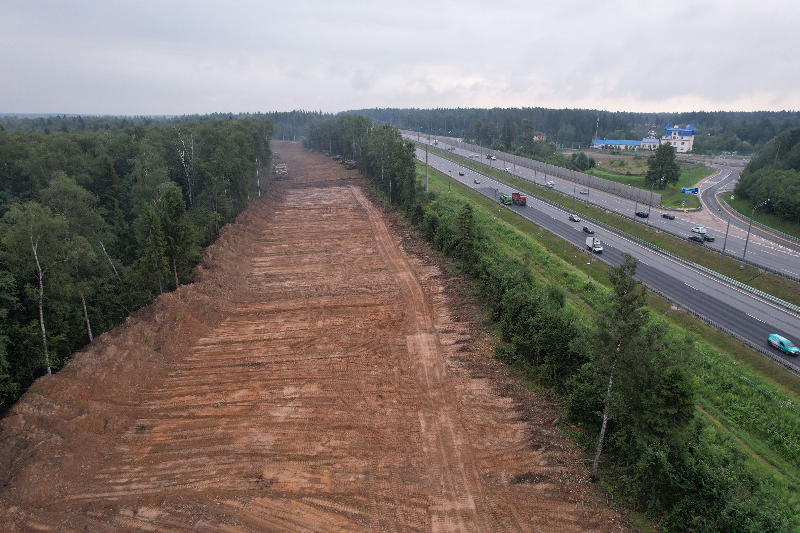 видео с коптера, дорога, истра, развязка,