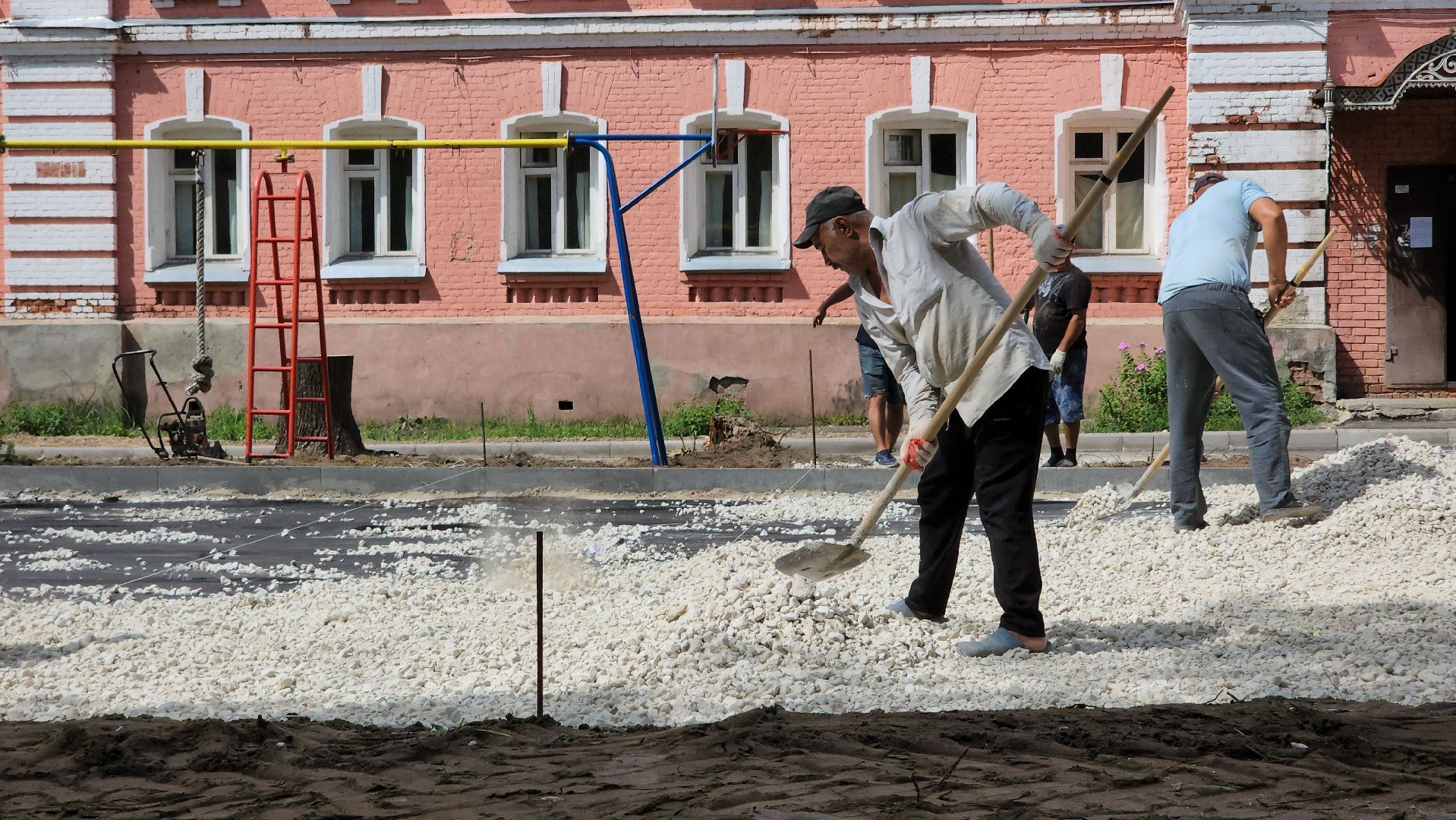 егорьевск, тельмана, парковая, бордюры, детская площадка, благоустройство,