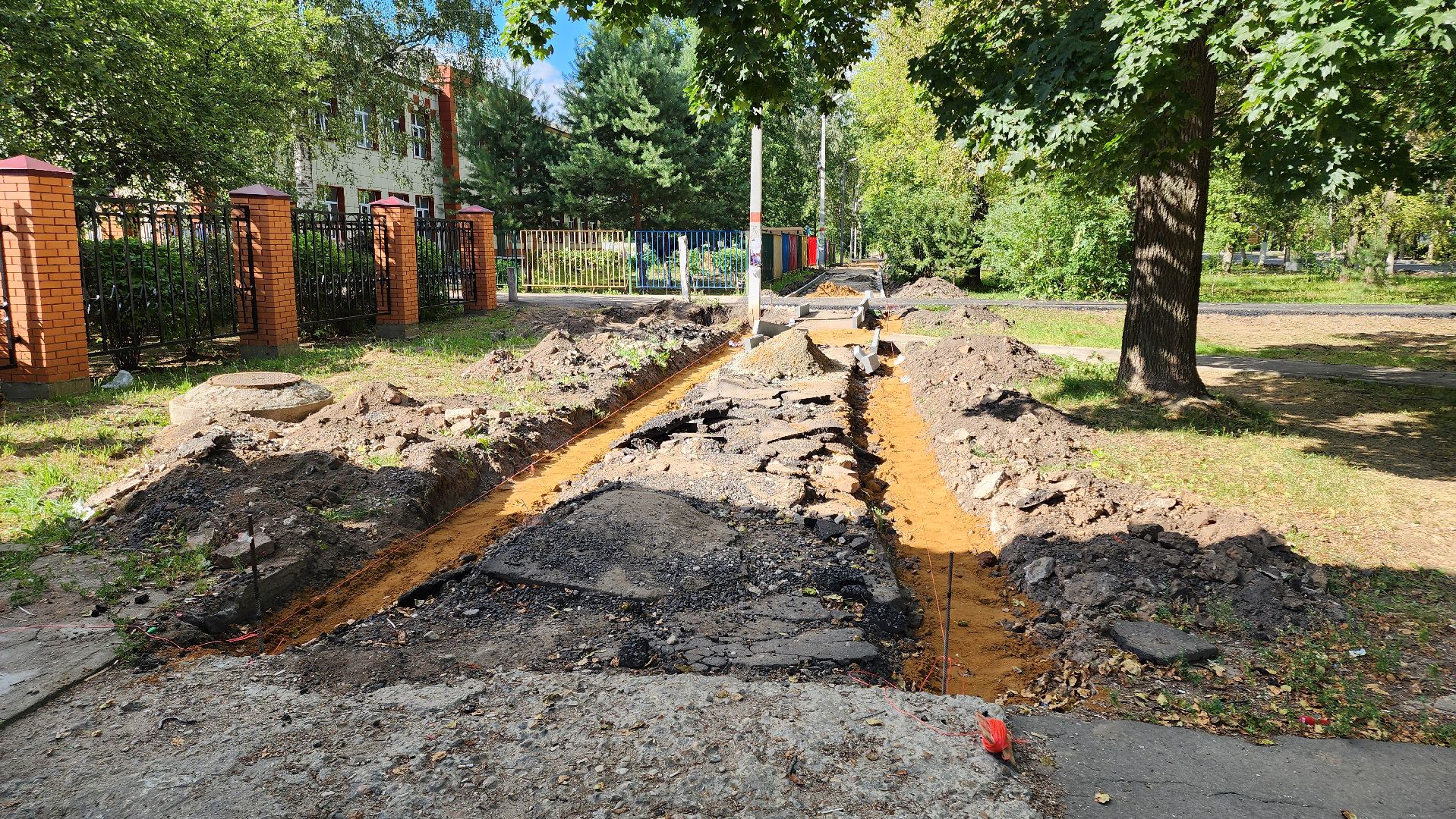 кашира, ожерелье, ул советская, ремонт дорог, асфальтирование дорог, бордюр, тротуар, урны,