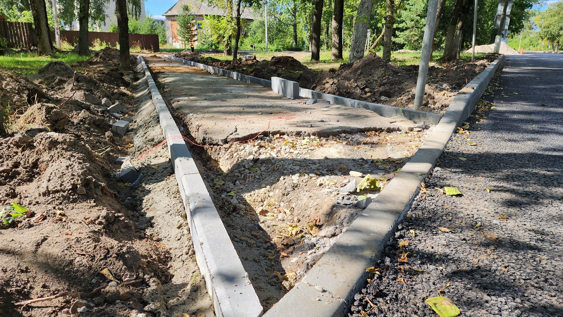 кашира, ожерелье, ул советская, ремонт дорог, асфальтирование дорог, бордюр, тротуар, урны,