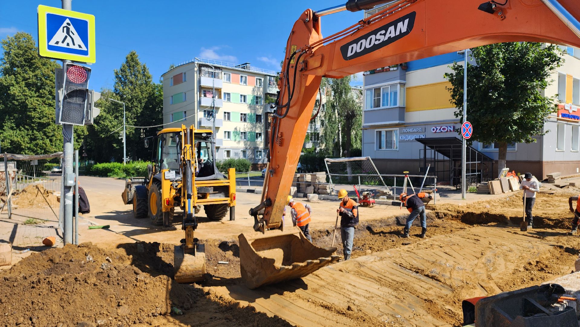 кашира, муп теплосеть, реконструкция трубопровода, теплоснабжение, горячая вода, земляные работы, обратная засыпка, ремонт,