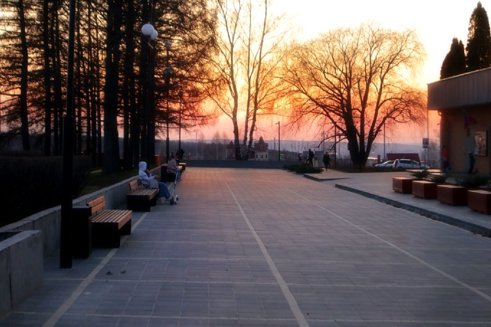 Пущино, благоустройство, закат