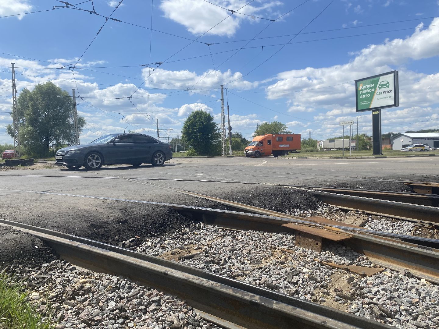 Коломна, коломенский трамвай, ремонт переезда,