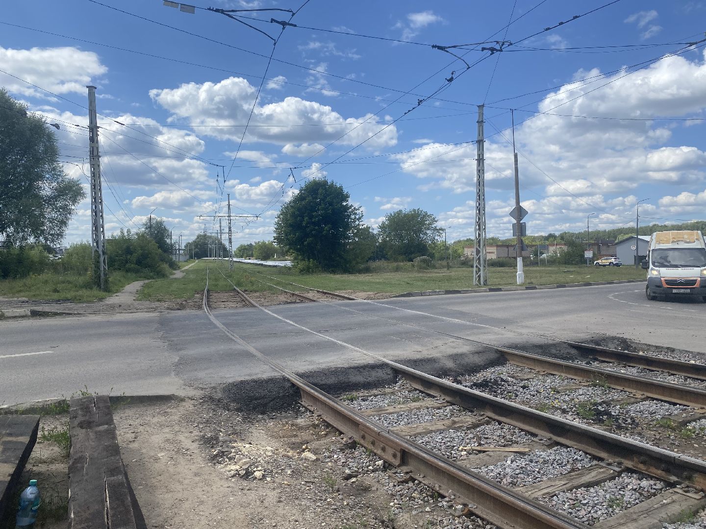 Коломна, коломенский трамвай, ремонт переезда,