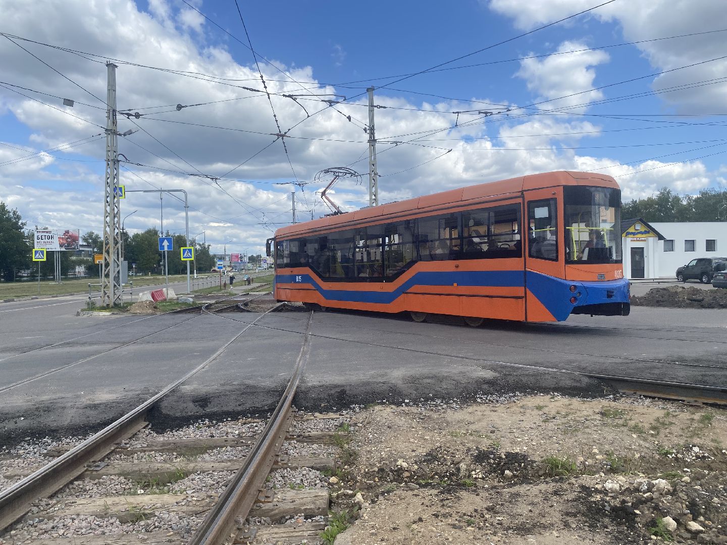 Коломна, коломенский трамвай, ремонт переезда,