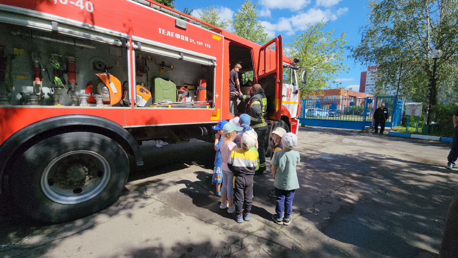 Детский сад, пожарные автомобили, Пожарные, Лобня,