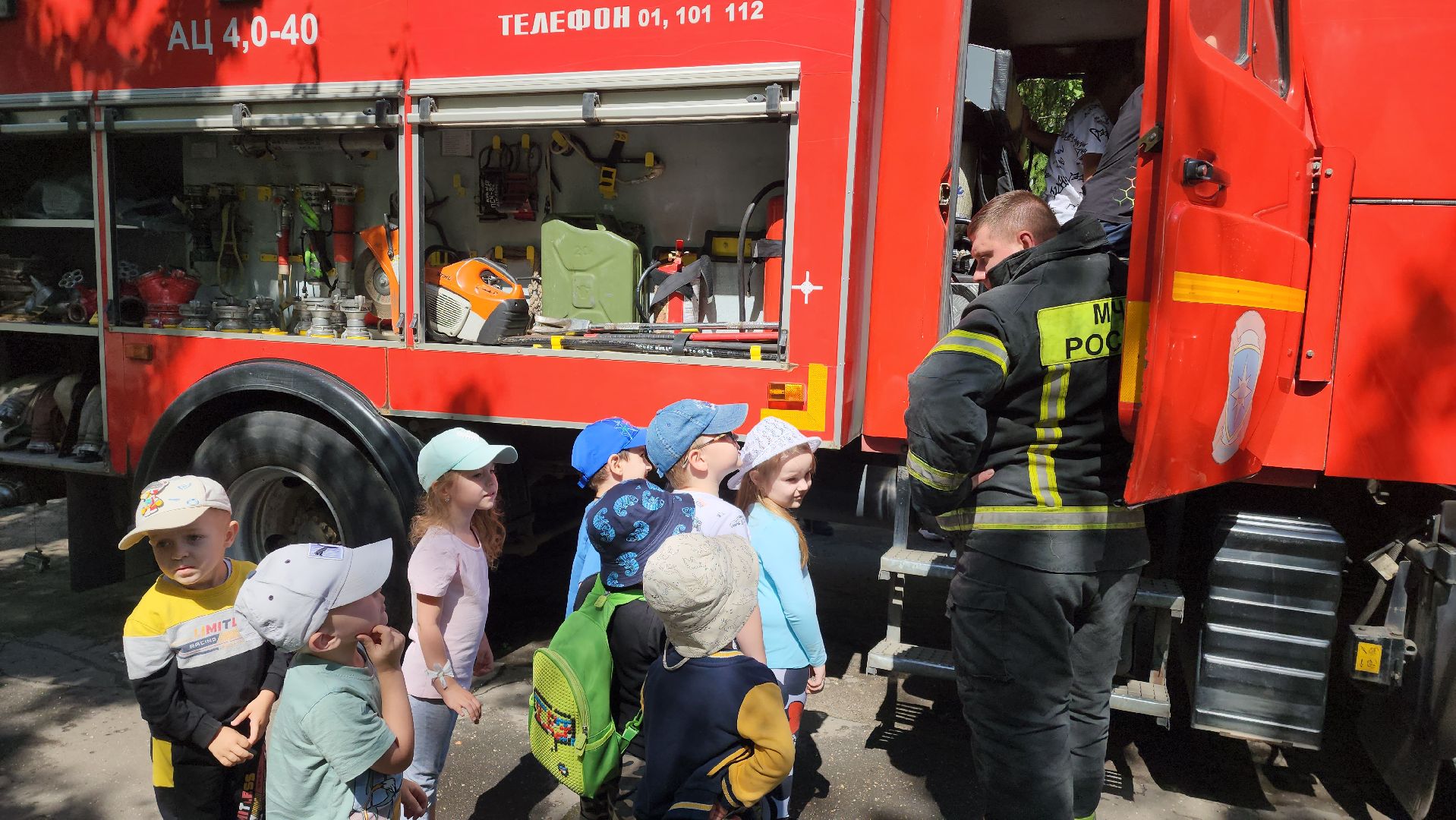 Детский сад, пожарные автомобили, Пожарные, Лобня,