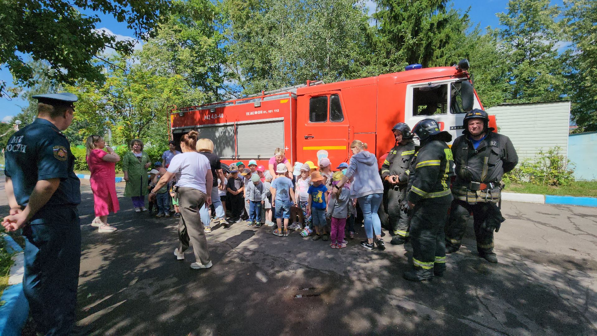 Детский сад, пожарные автомобили, Пожарные, Лобня,