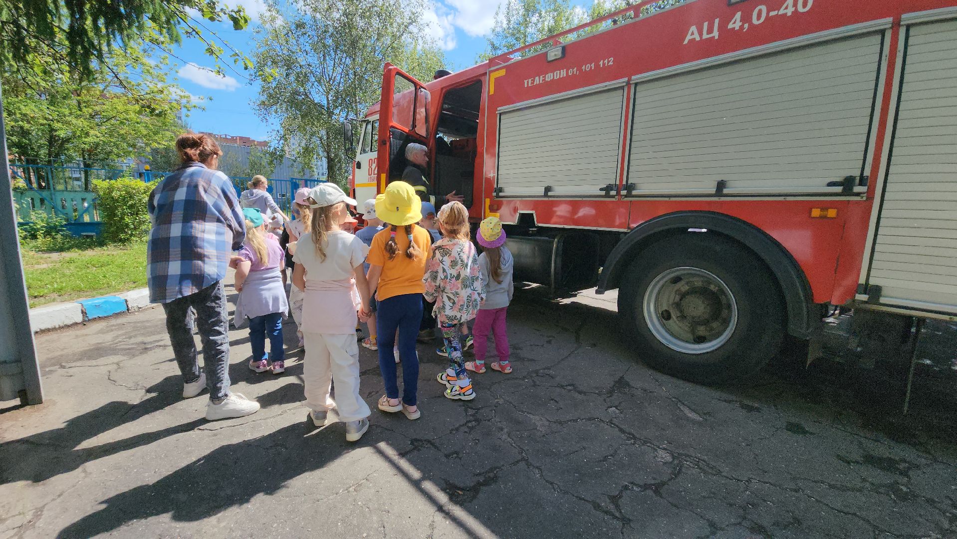 Детский сад, пожарные автомобили, Пожарные, Лобня,