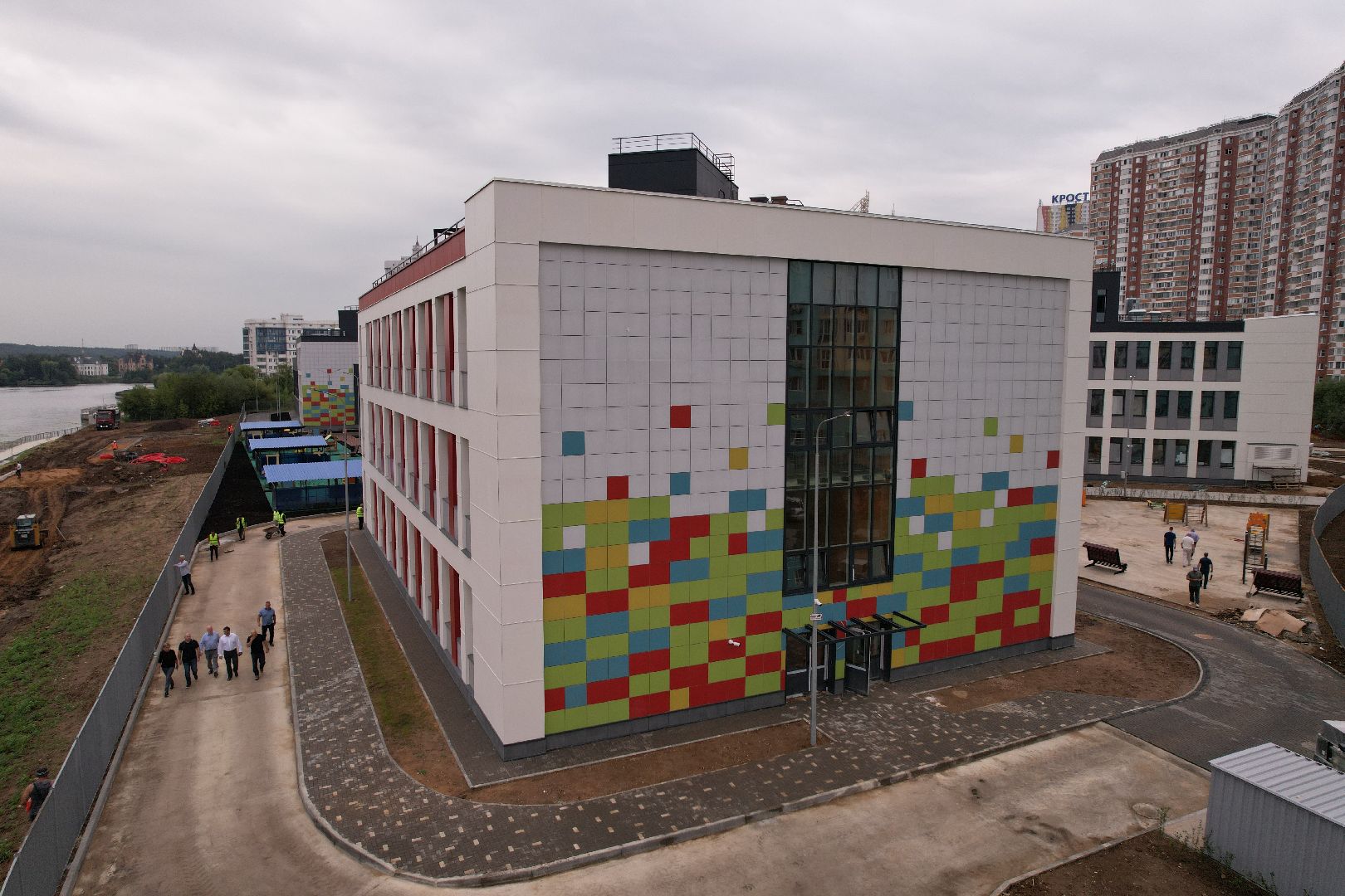 видео с коптера, красногорск, строительство, образование,