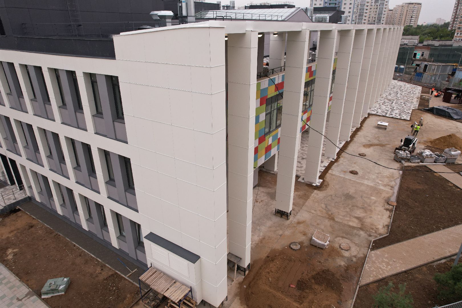 видео с коптера, красногорск, строительство, образование,