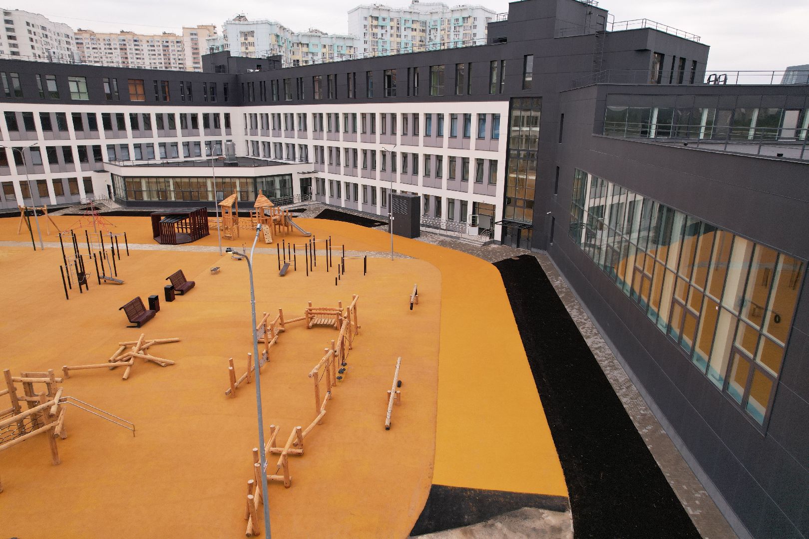 видео с коптера, красногорск, строительство, образование,